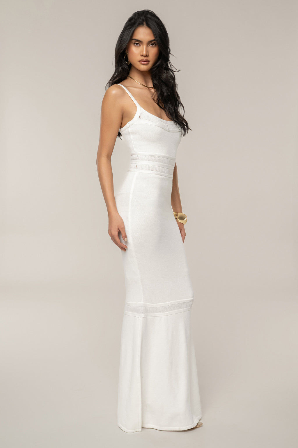 Ivory Lumen Knit Maxi Dress
