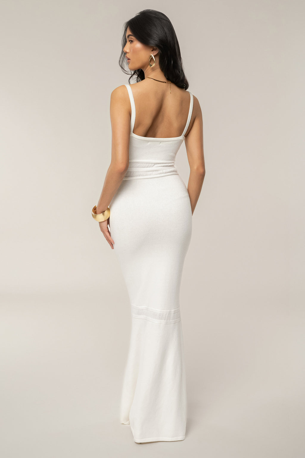 Ivory Lumen Knit Maxi Dress
