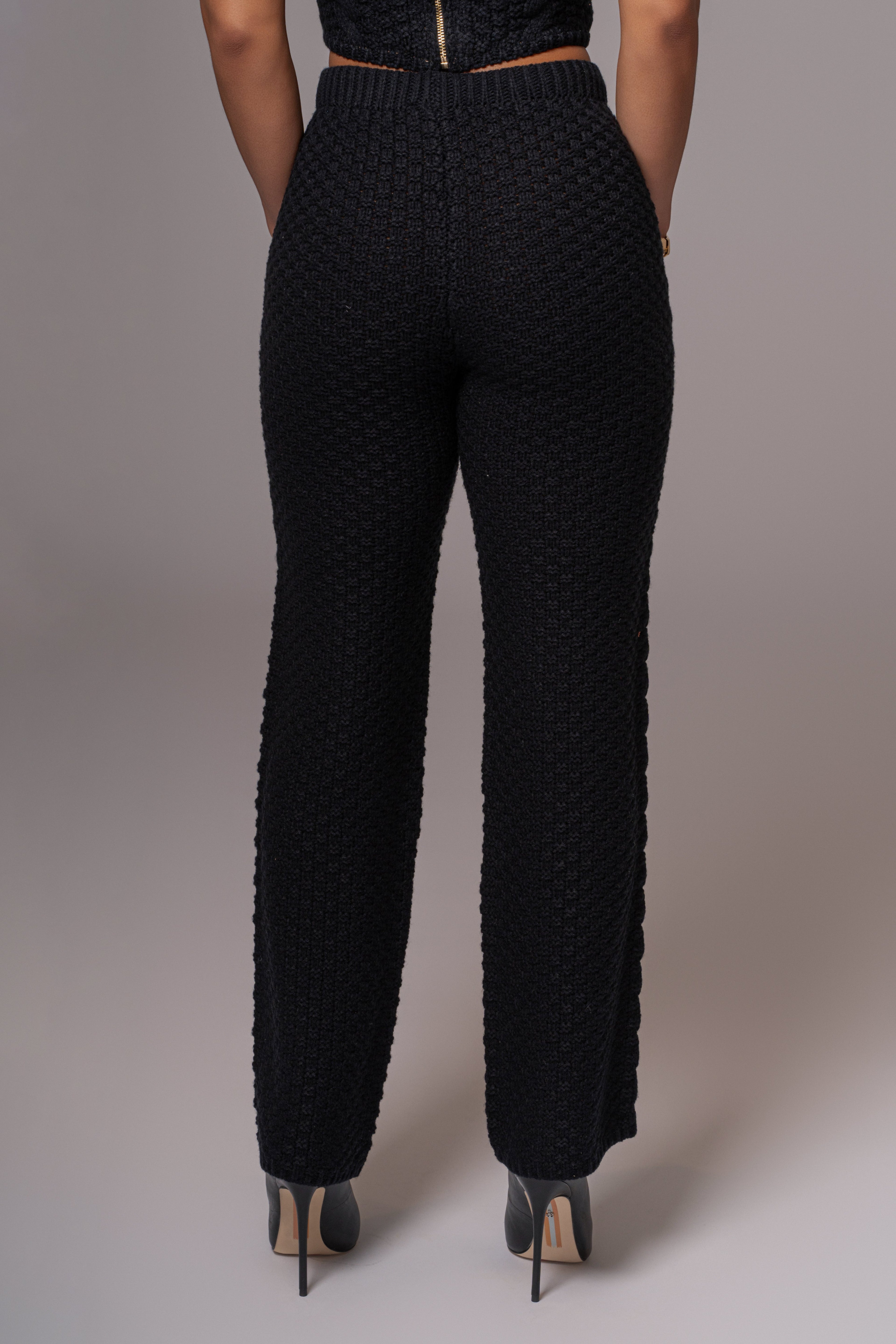 Black Madison Knit Pants