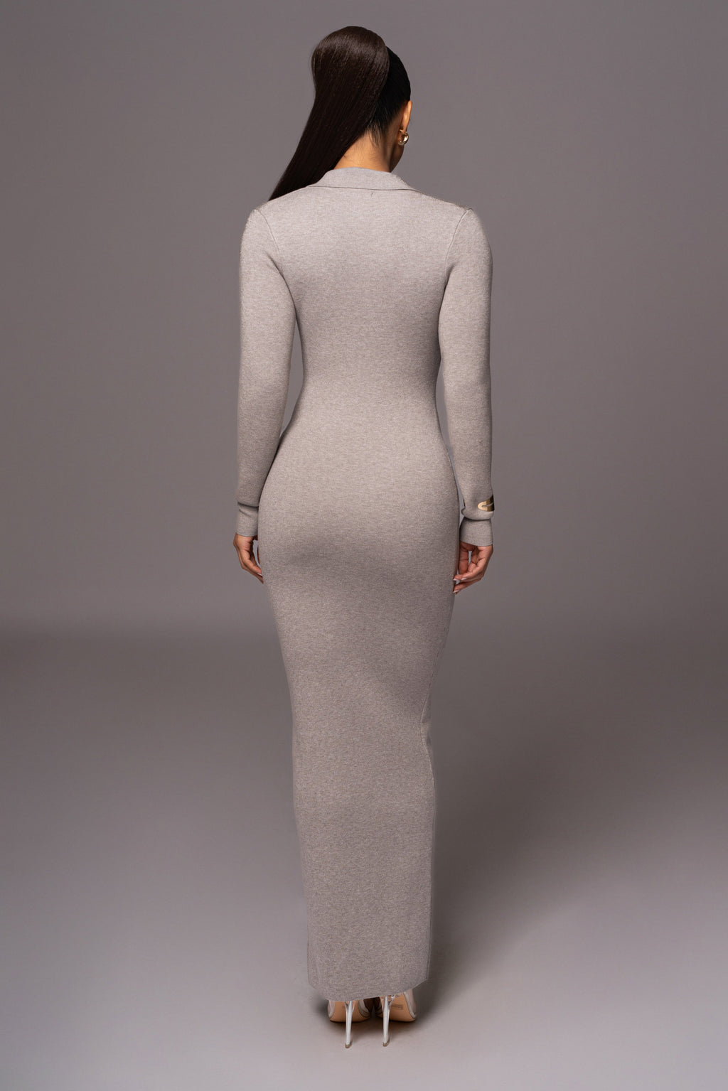 Grey Bellinda Collar Maxi Dress