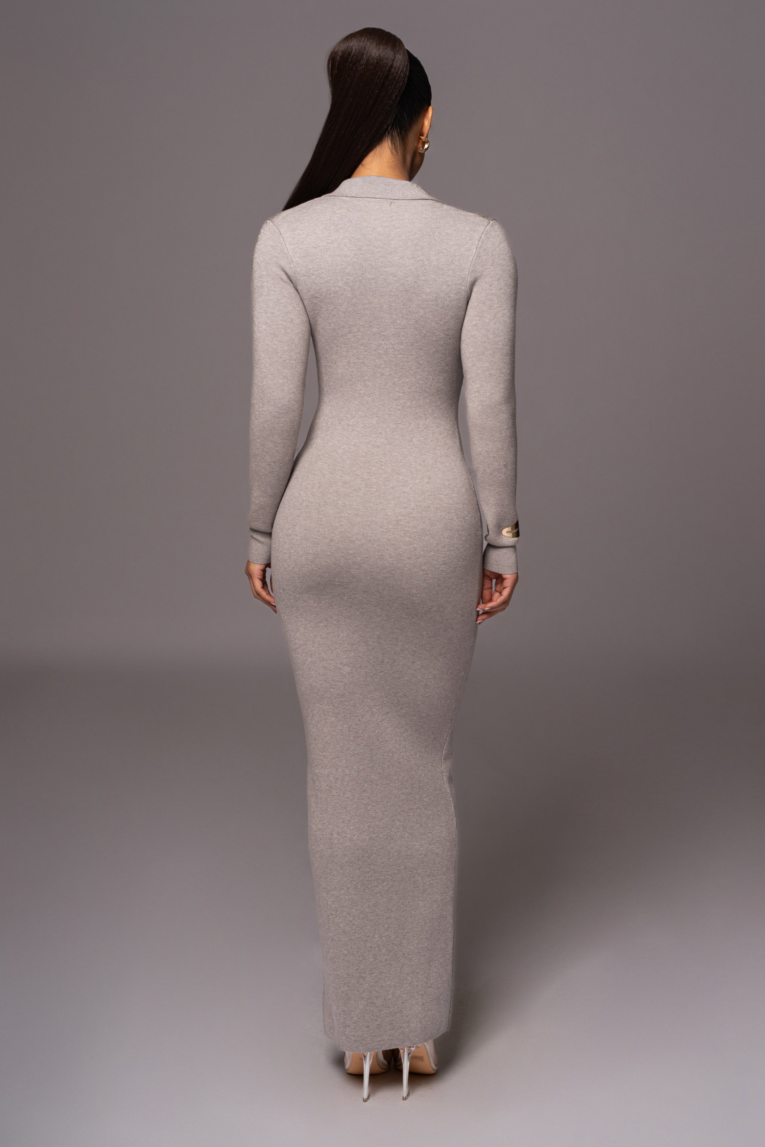 Grey Bellinda Collar Maxi Dress