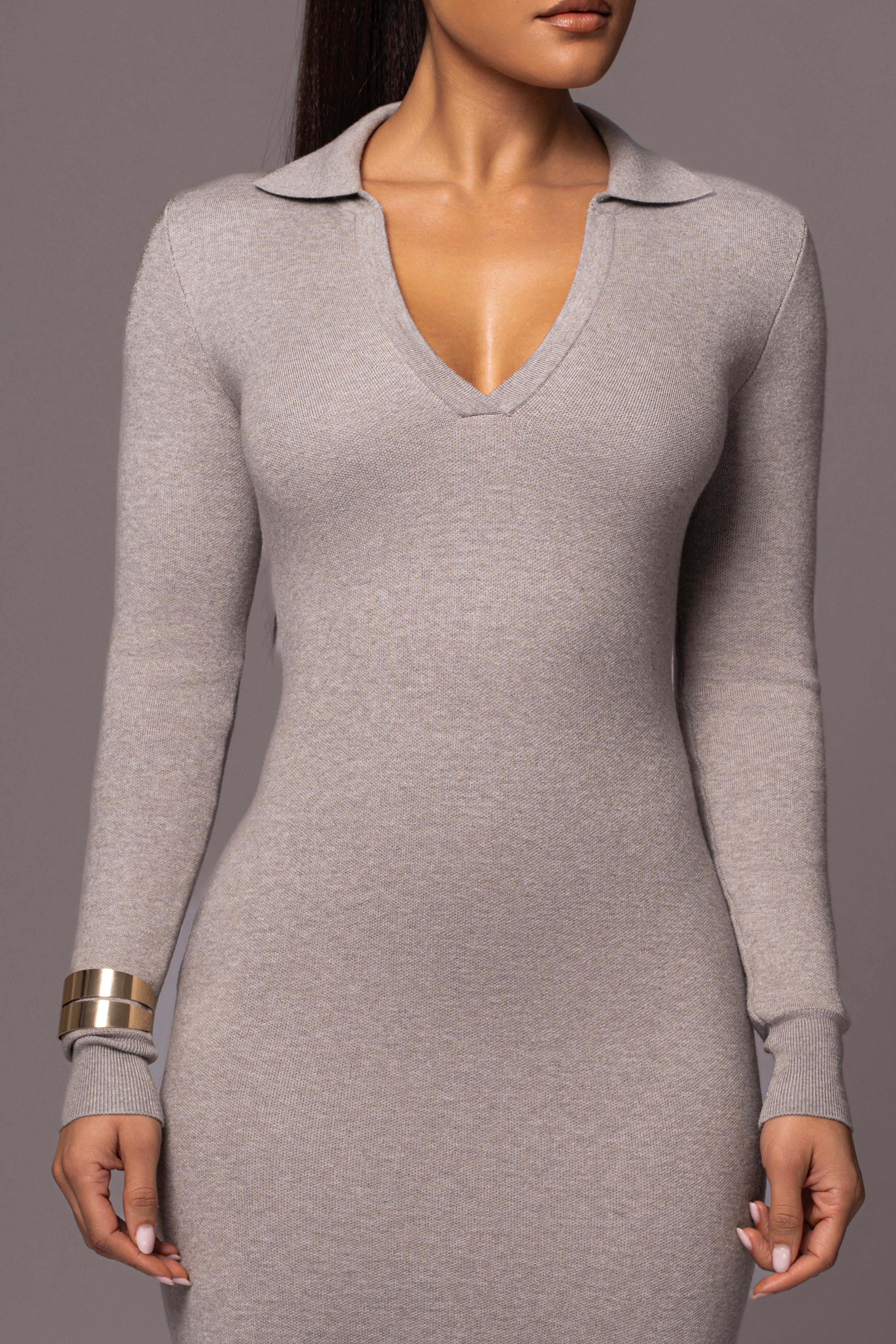 Grey Bellinda Collar Maxi Dress