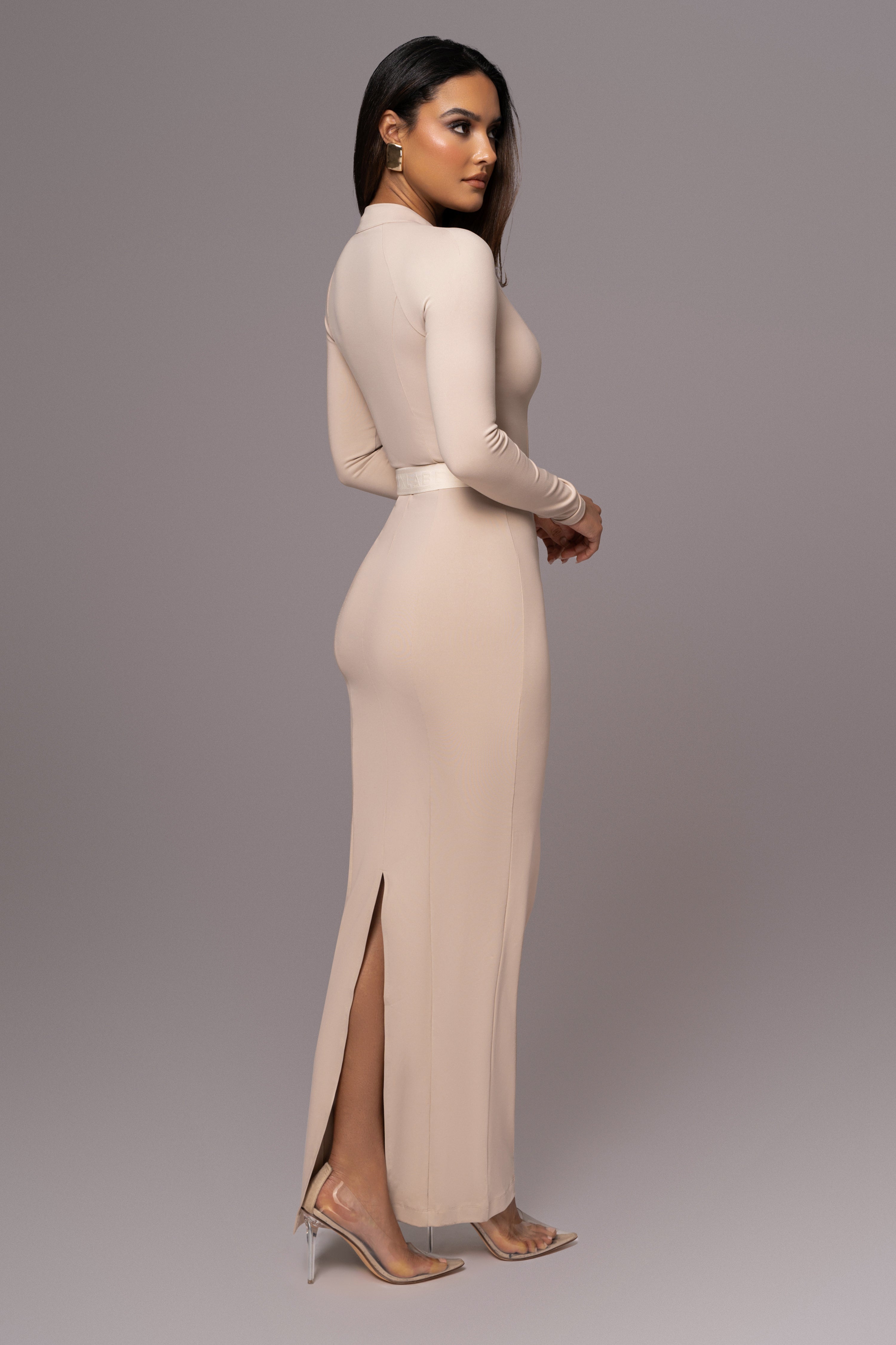 Beige Movement Mock Maxi Dress