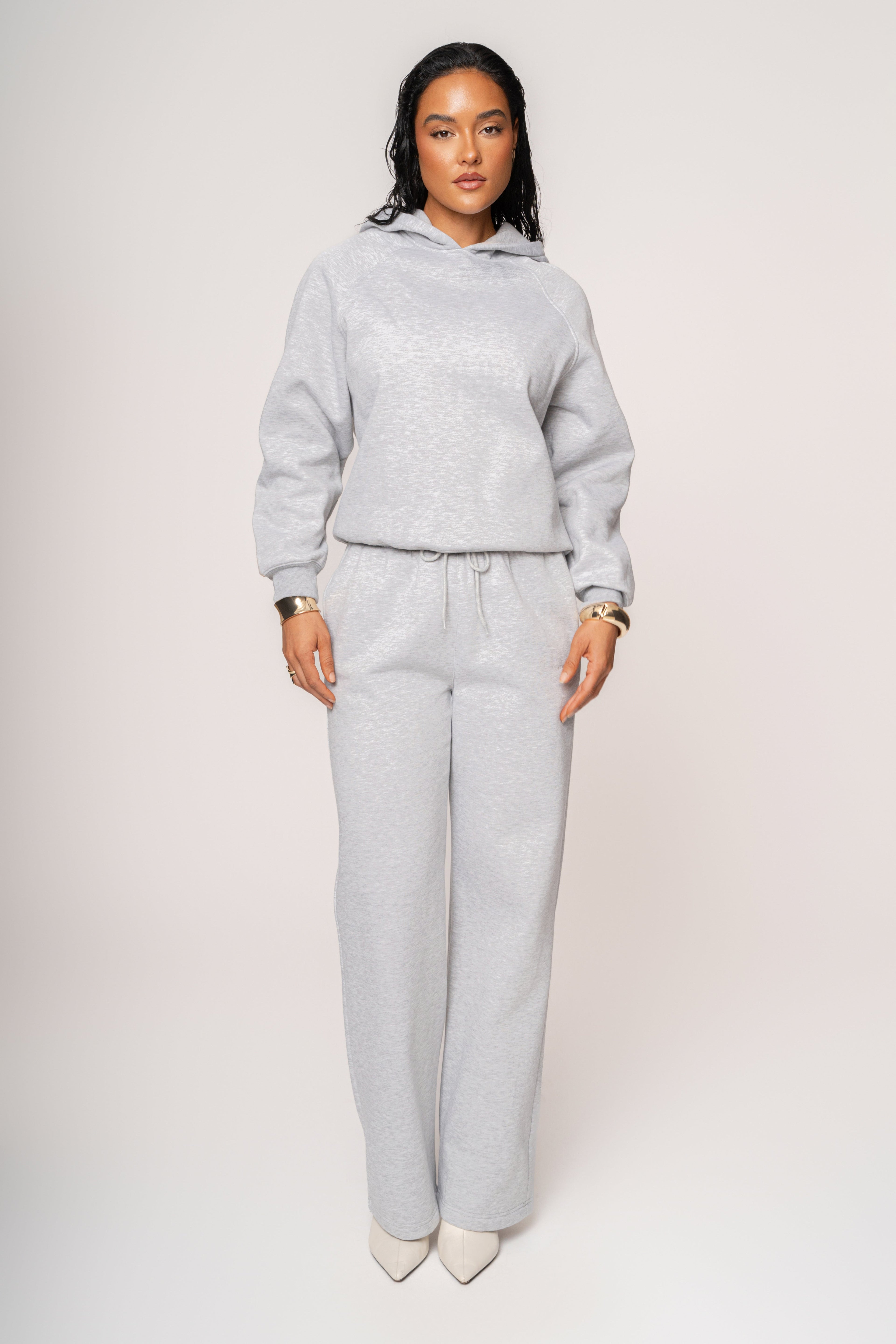 Heather Grey JLUXLABEL Logo Pullover Hoodie