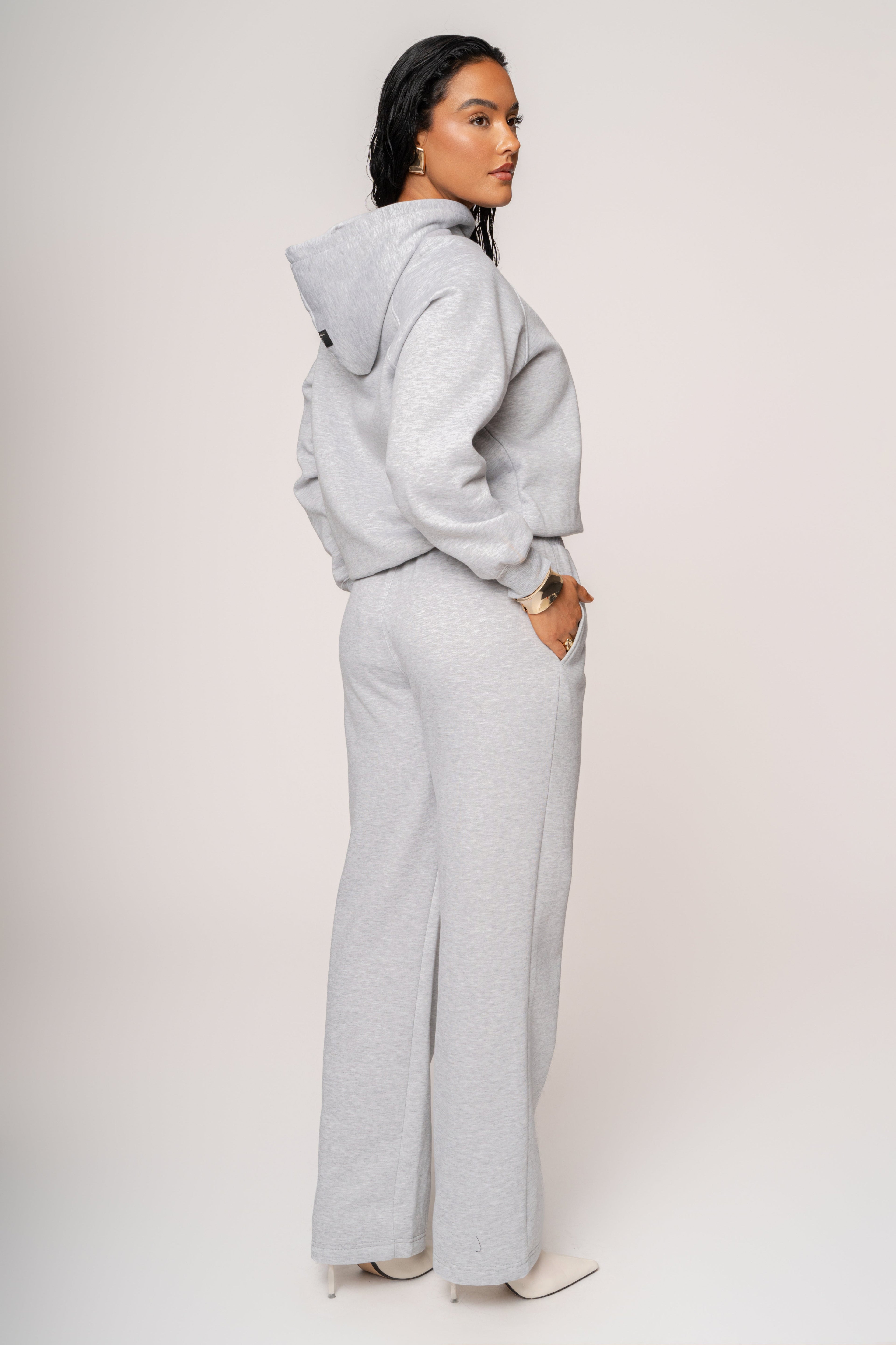 Heather Grey JLUXLABEL Logo Pullover Hoodie