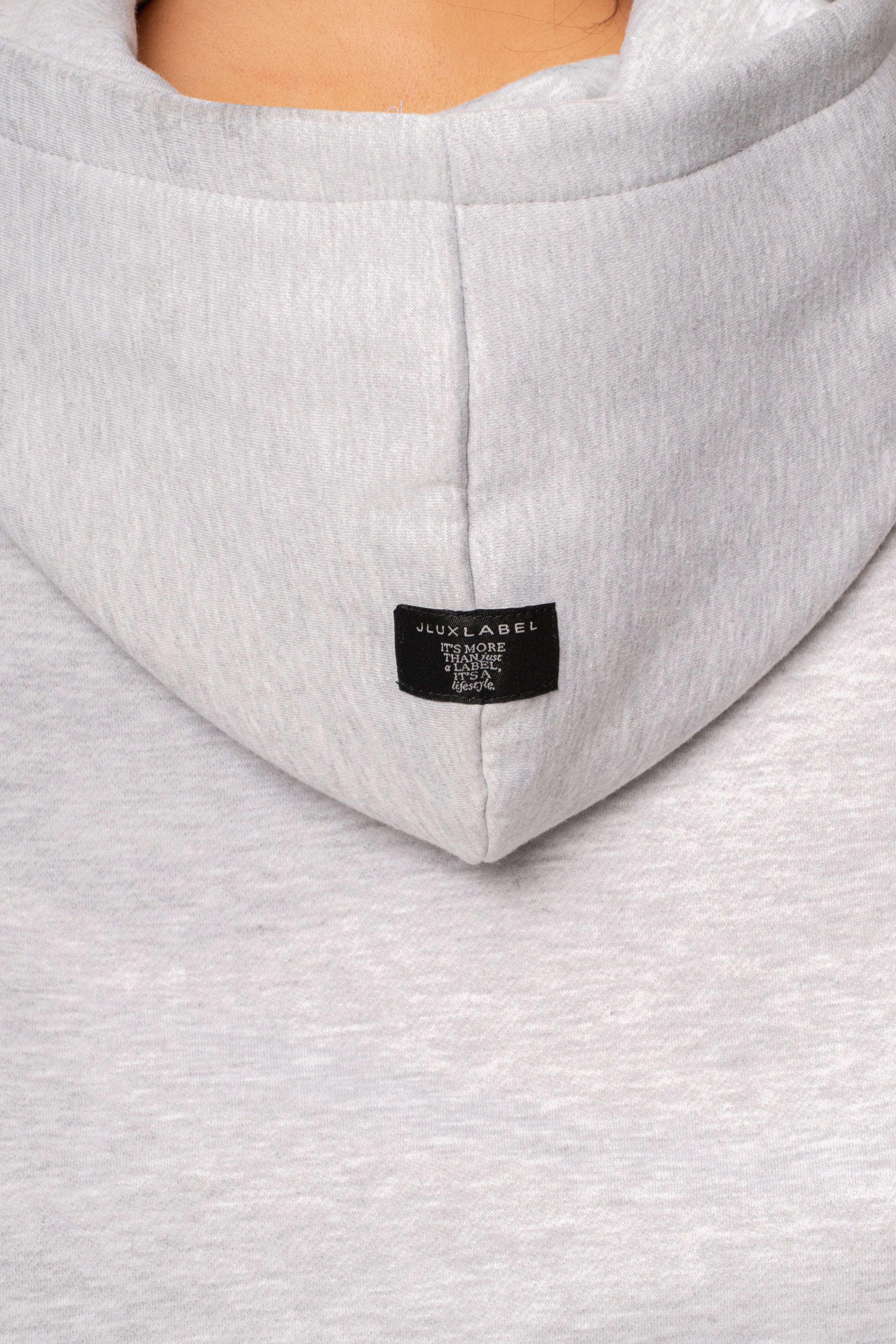 Heather Grey JLUXLABEL Logo Pullover Hoodie
