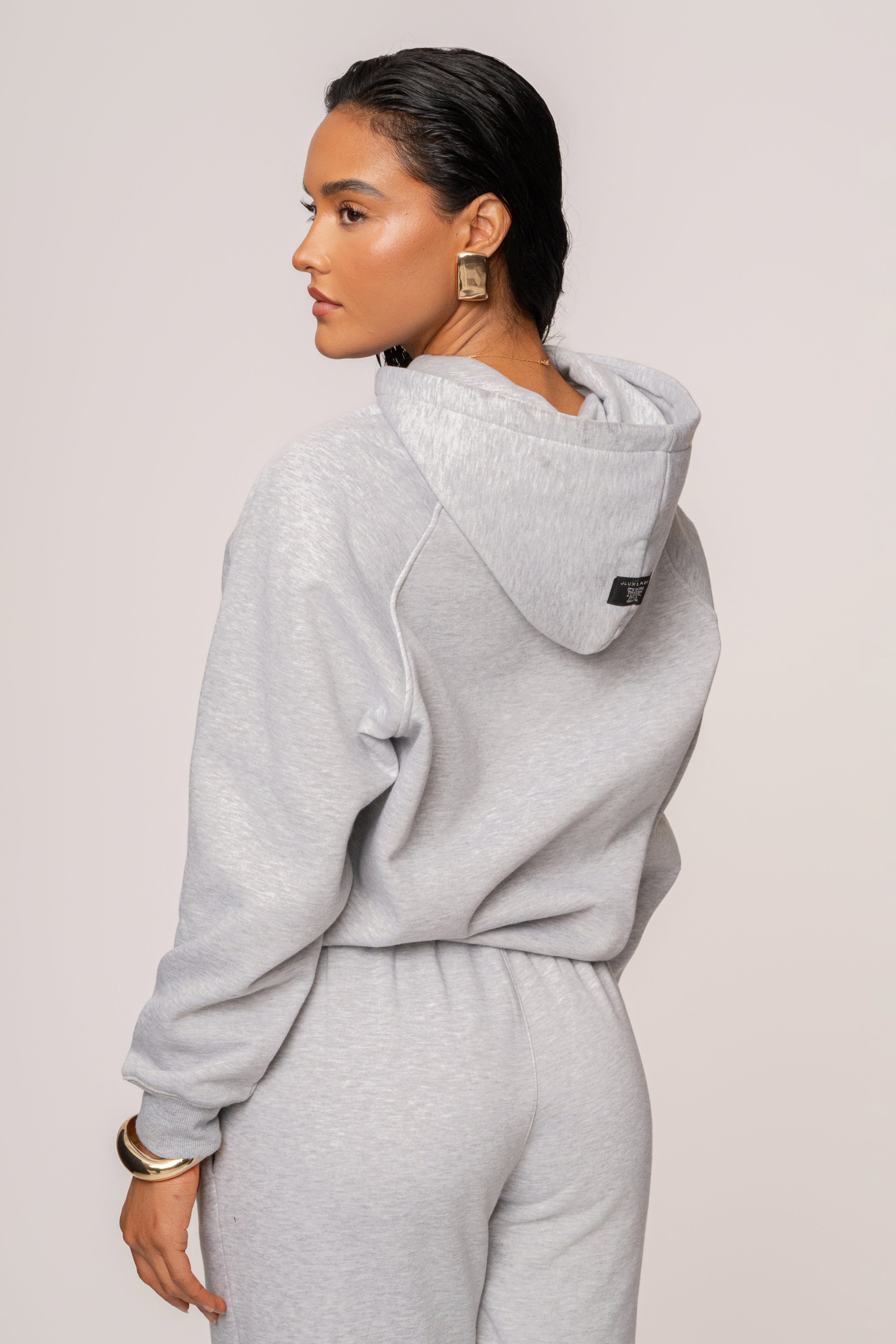 Heather Grey JLUXLABEL Logo Pullover Hoodie
