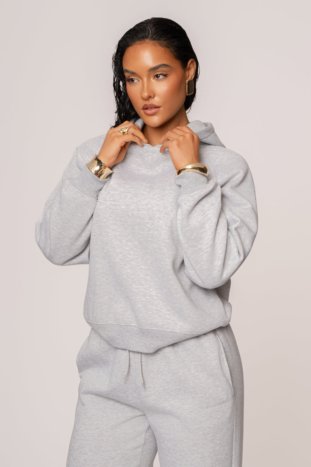 Heather Grey JLUXLABEL Logo Pullover Hoodie