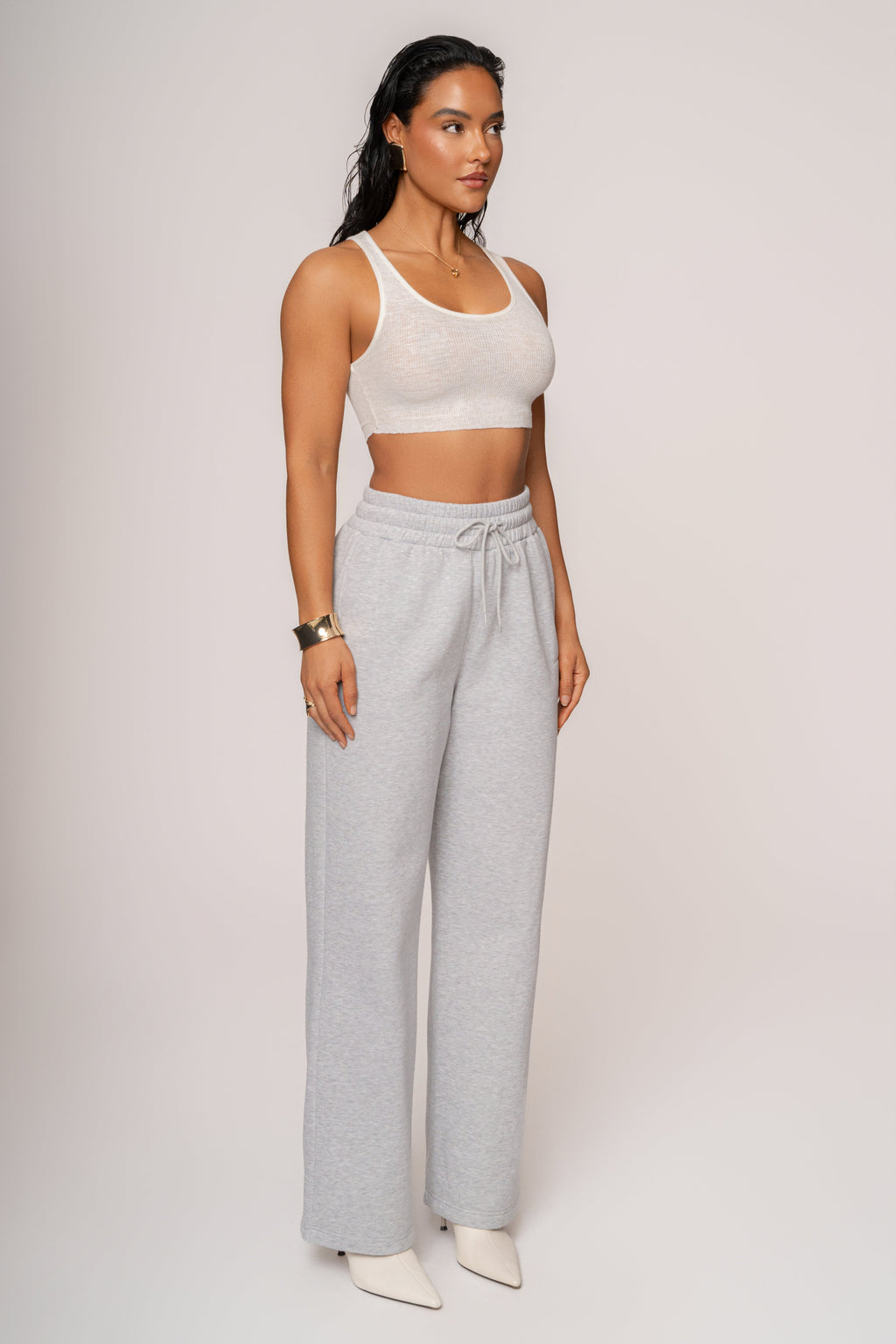 Heather Grey JLUXLABEL Logo Fleece Pants