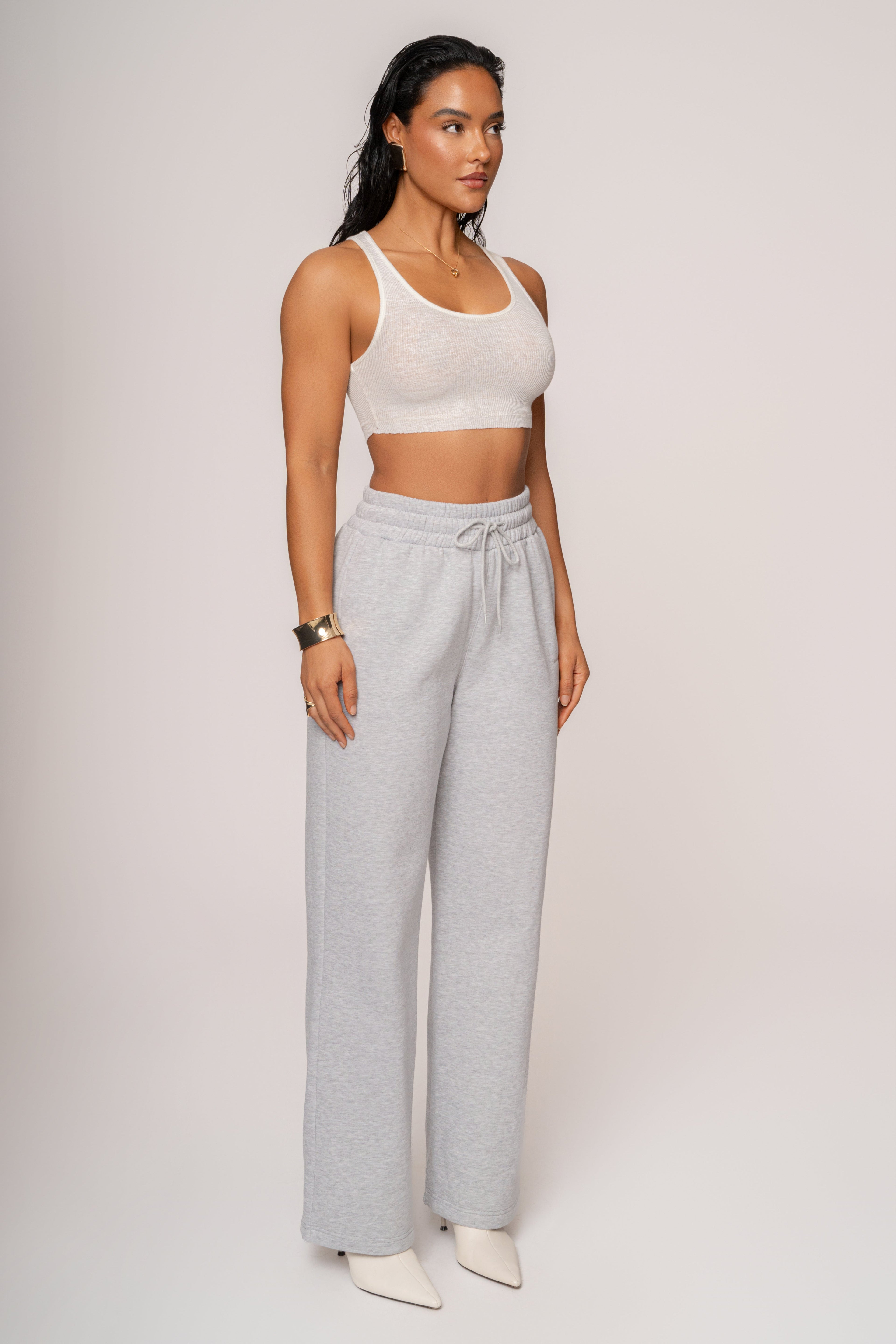 Heather Grey JLUXLABEL Logo Fleece Pants