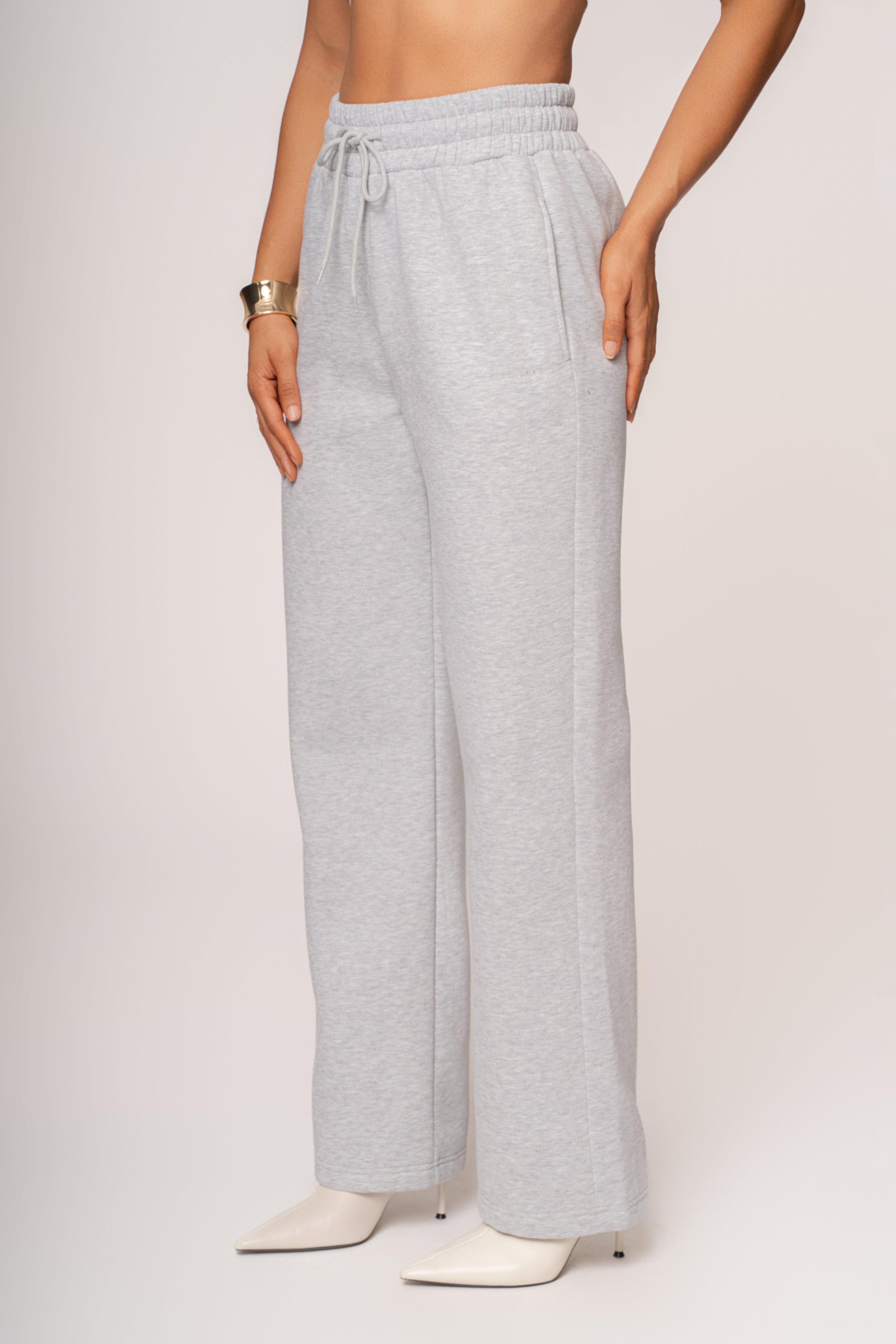 Heather Grey JLUXLABEL Logo Fleece Pants
