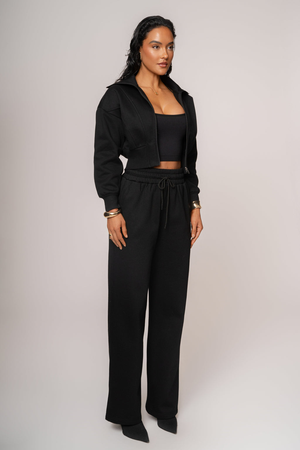 Black JLUXLABEL Logo Fleece Pants