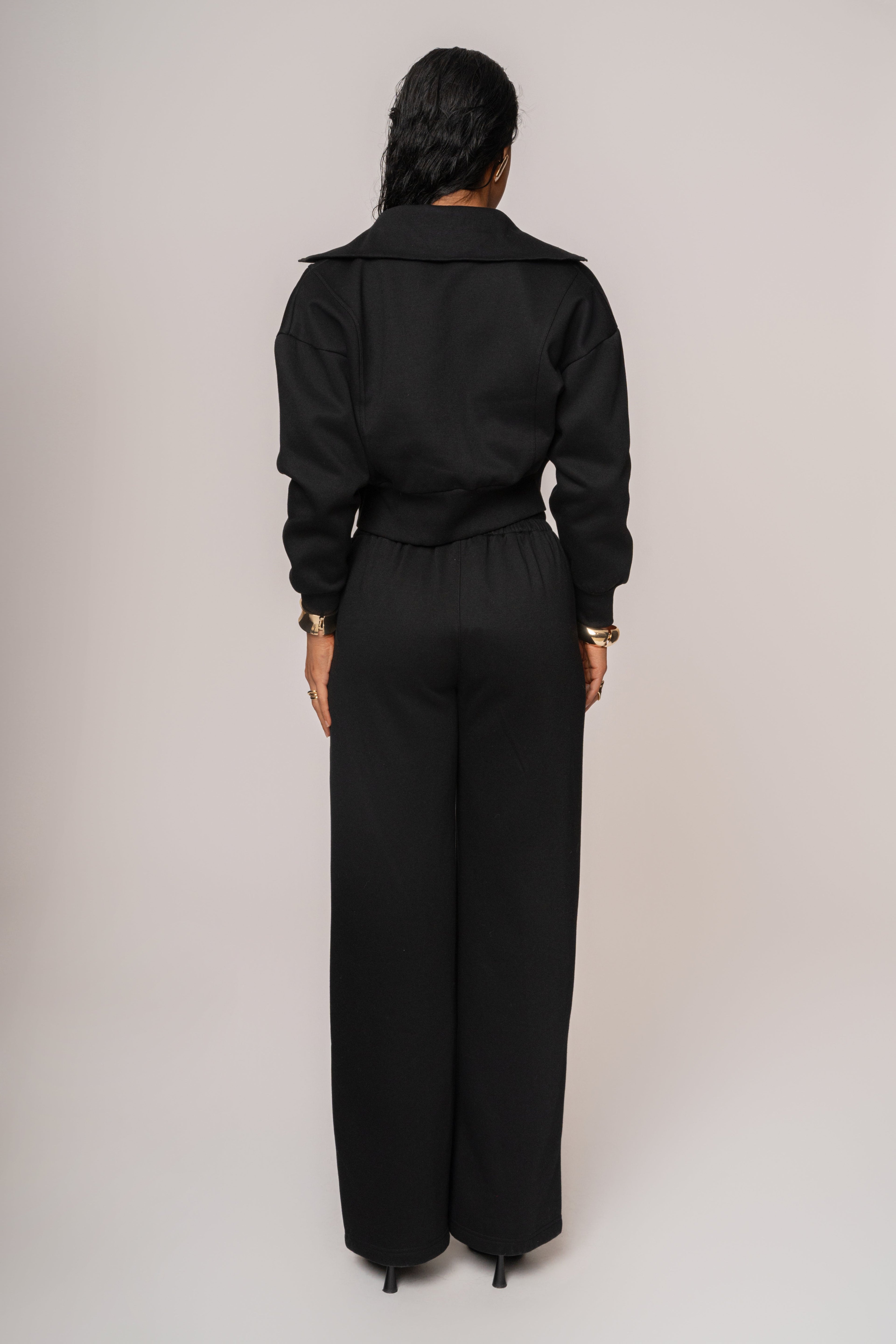 Black JLUXLABEL Logo Fleece Pants