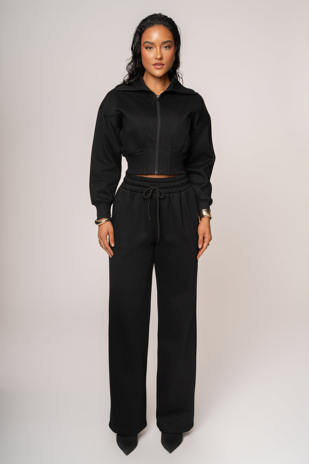 Black JLUXLABEL Logo Fleece Pants