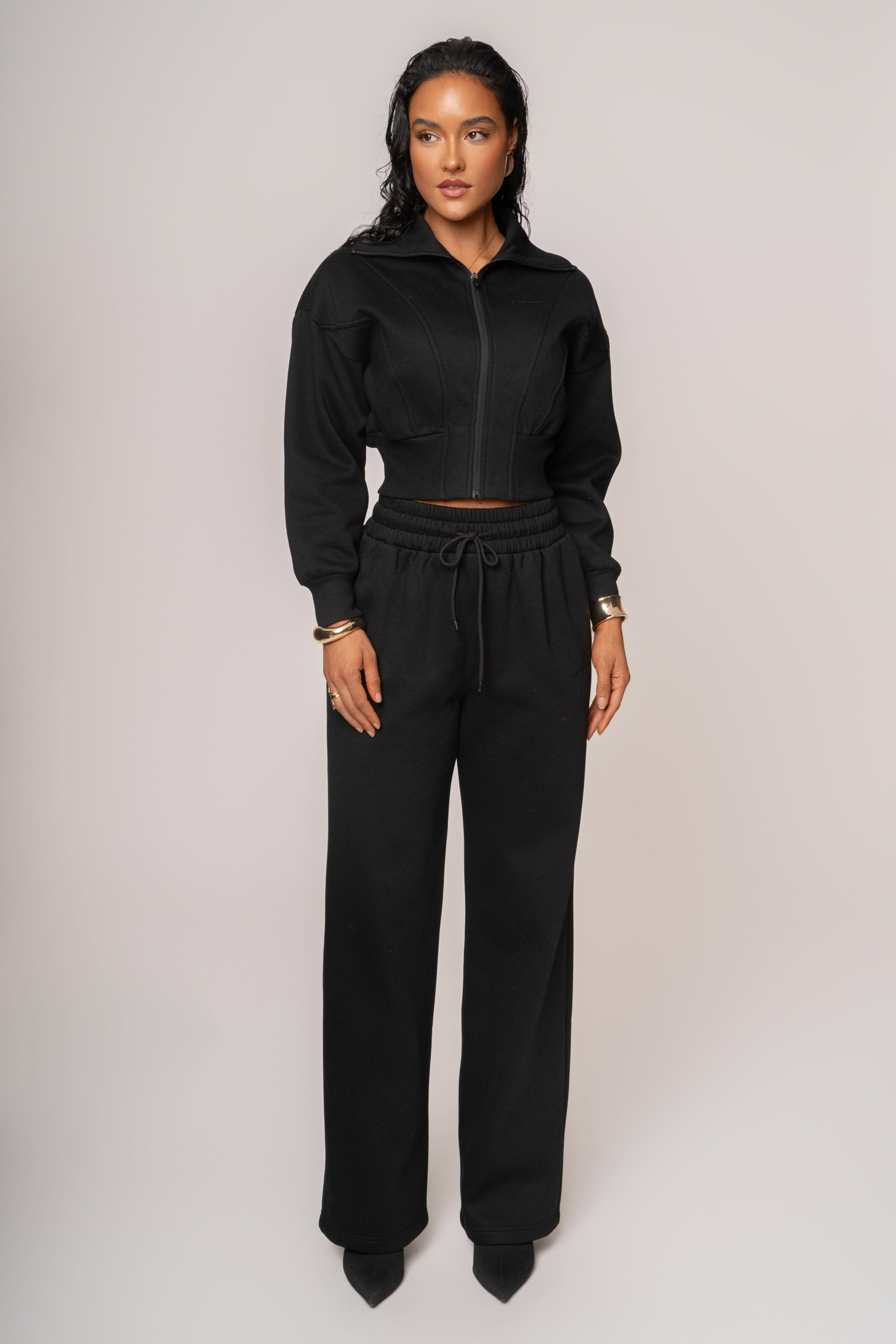 Black JLUXLABEL Logo Fleece Pants