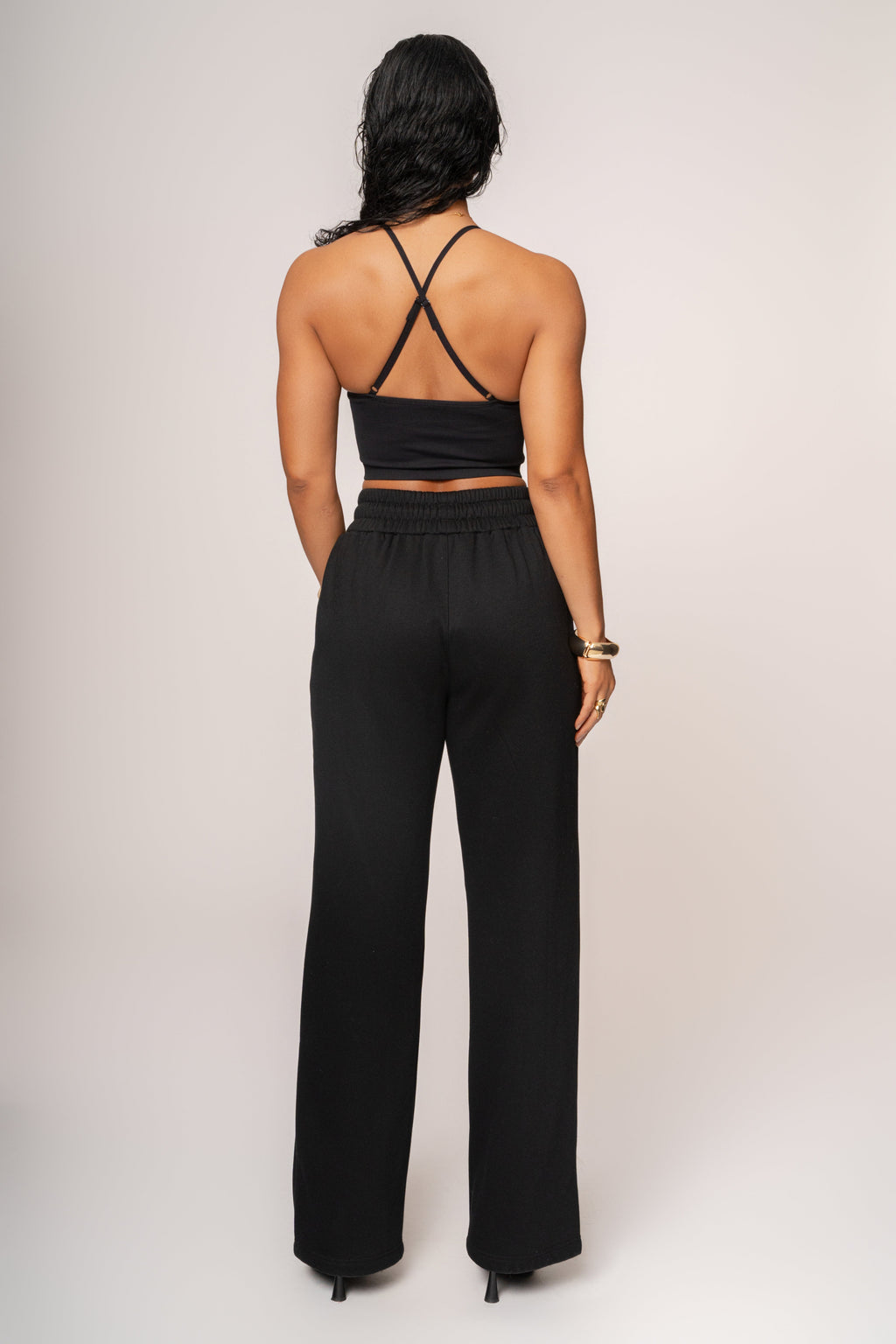 Black JLUXLABEL Logo Fleece Pants