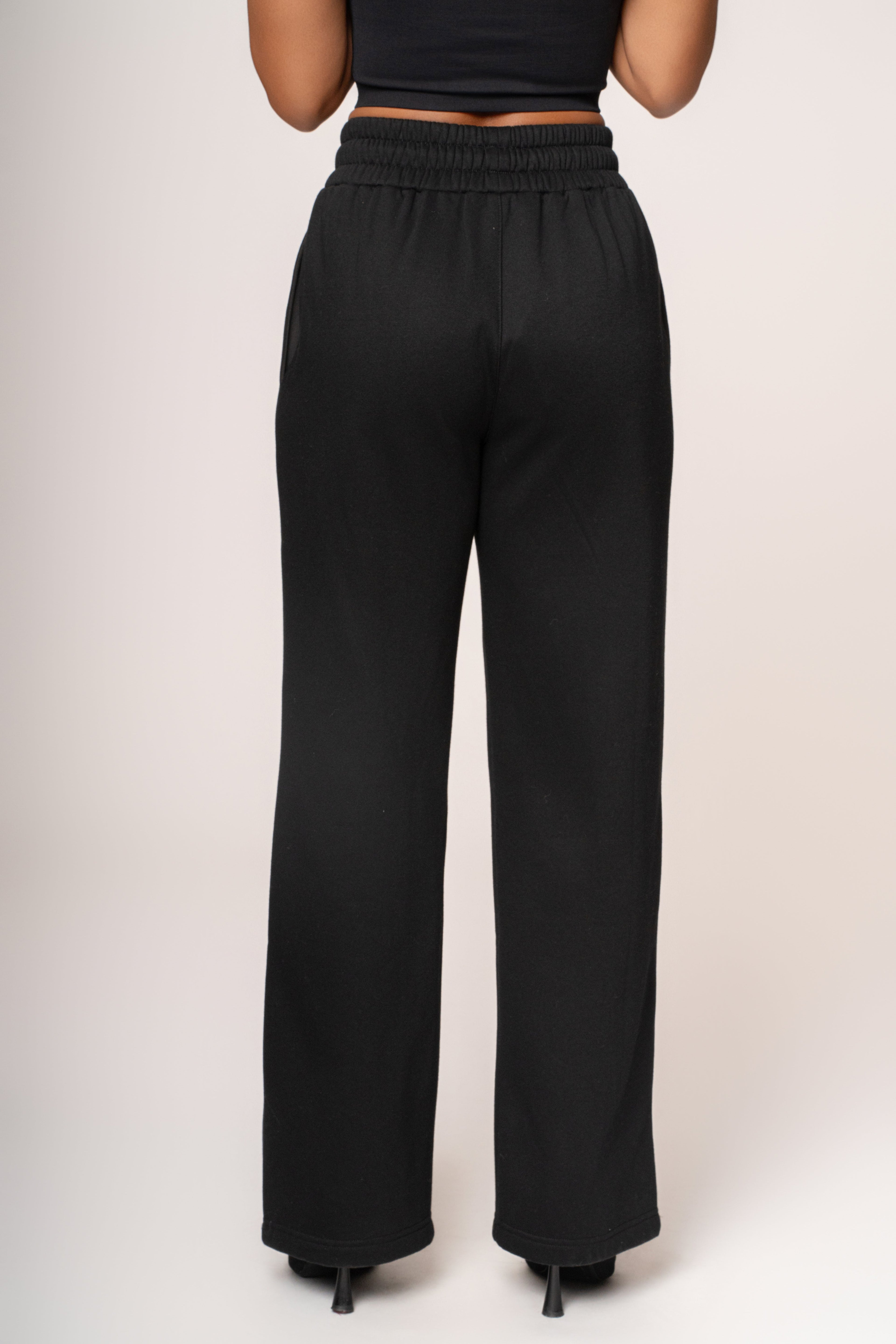 Black JLUXLABEL Logo Fleece Pants