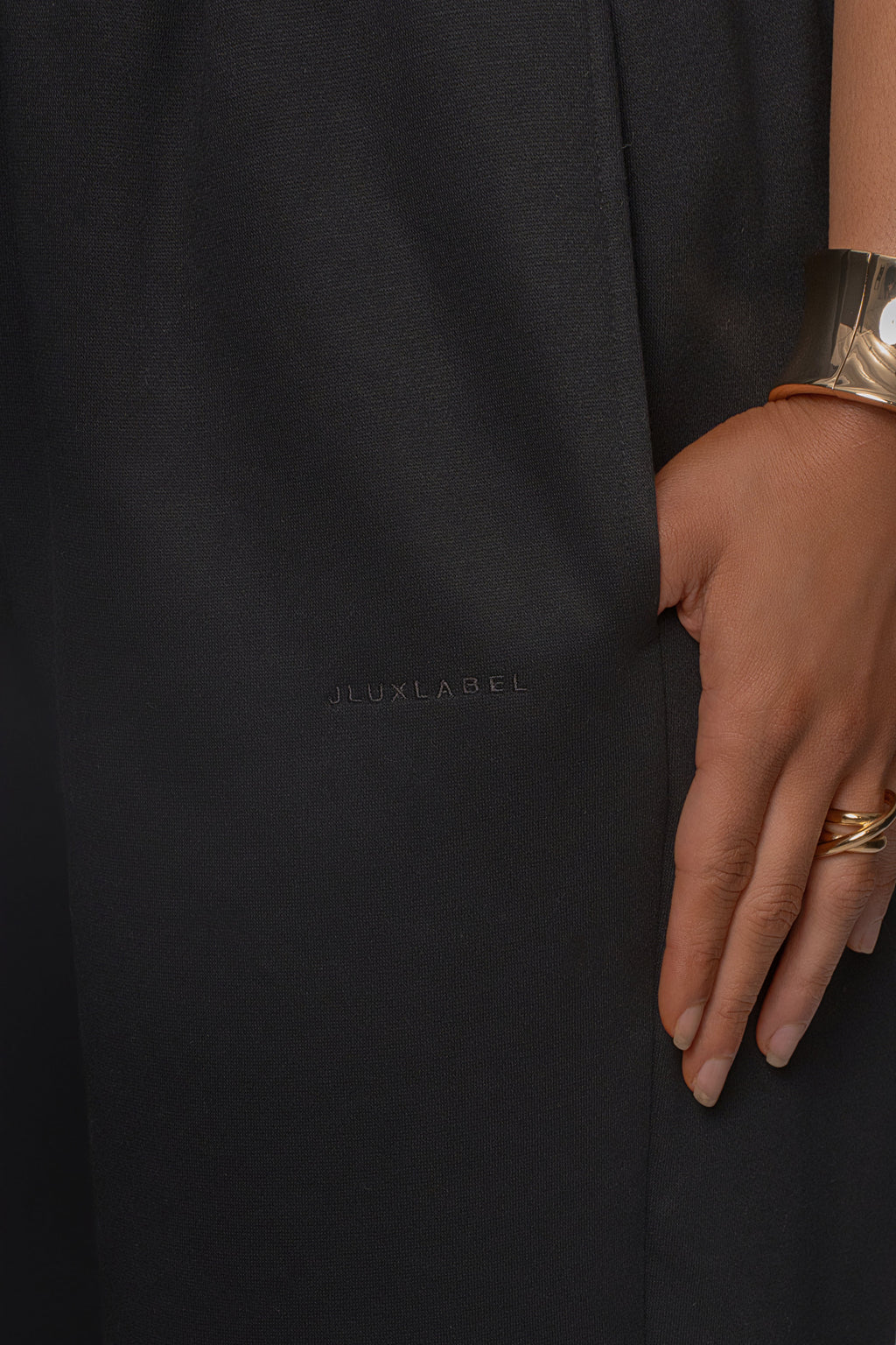 Black JLUXLABEL Logo Fleece Pants