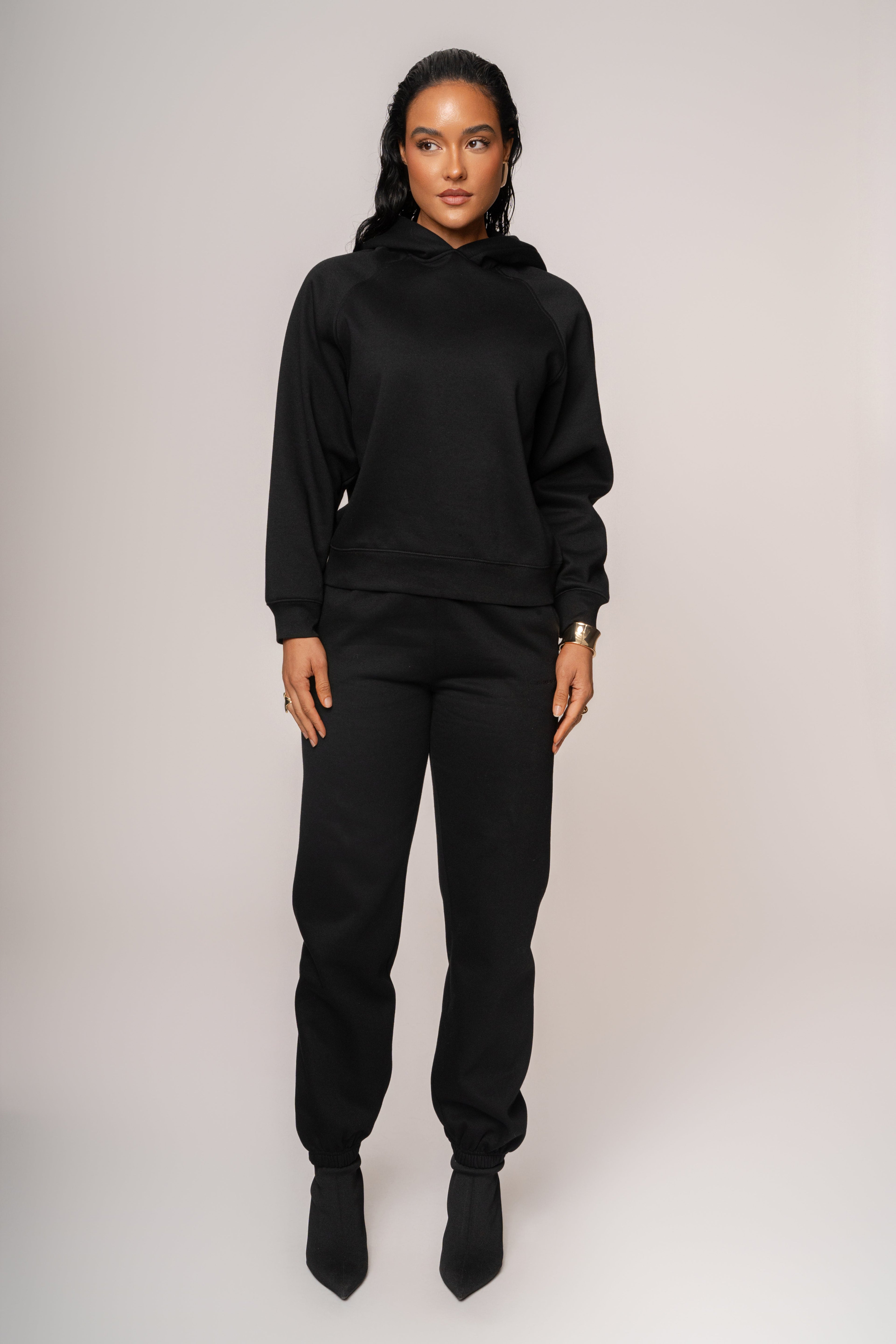 Black JLUXLABEL Logo Pullover Hoodie
