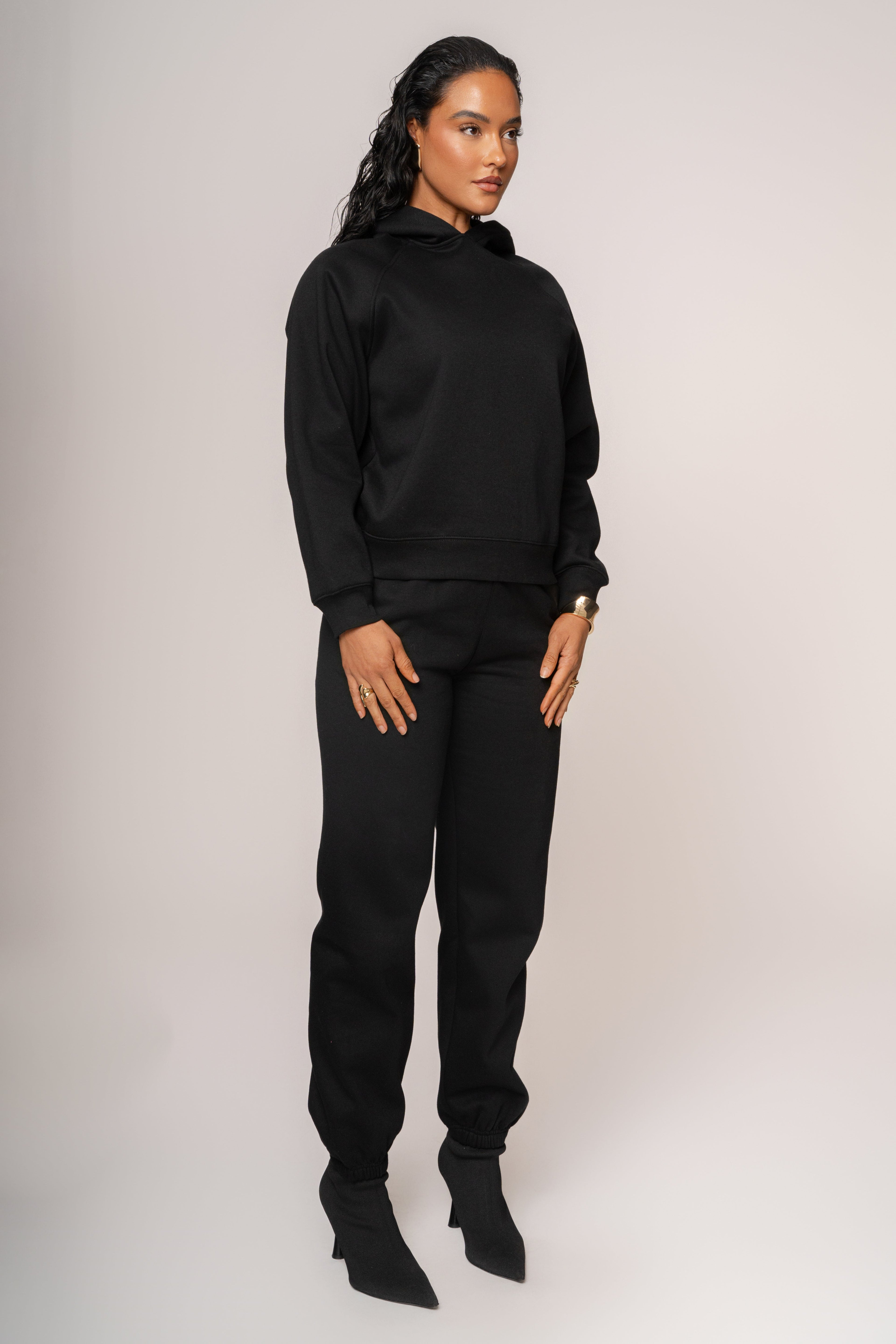 Black JLUXLABEL Logo Pullover Hoodie