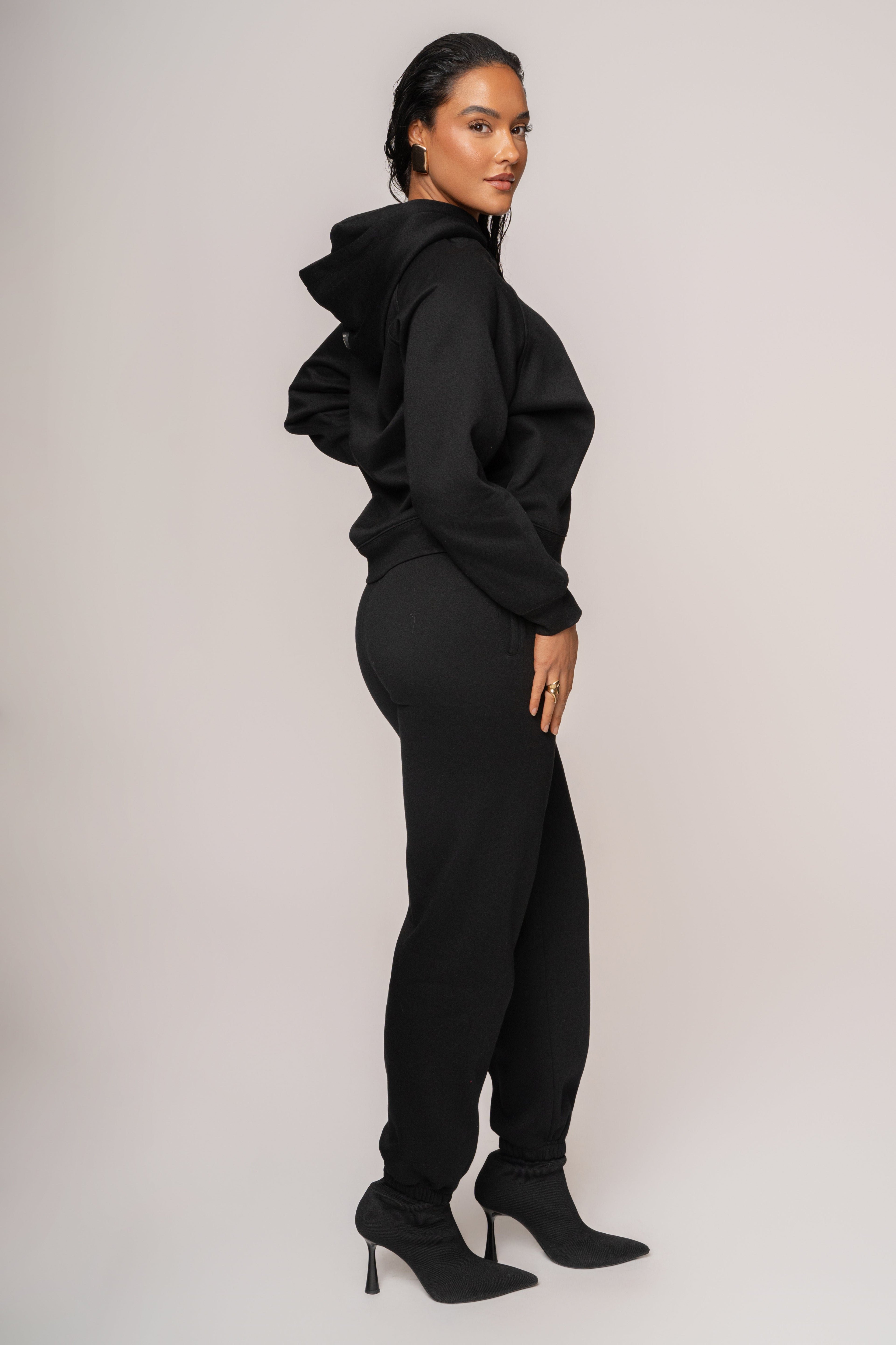 Black JLUXLABEL Logo Pullover Hoodie