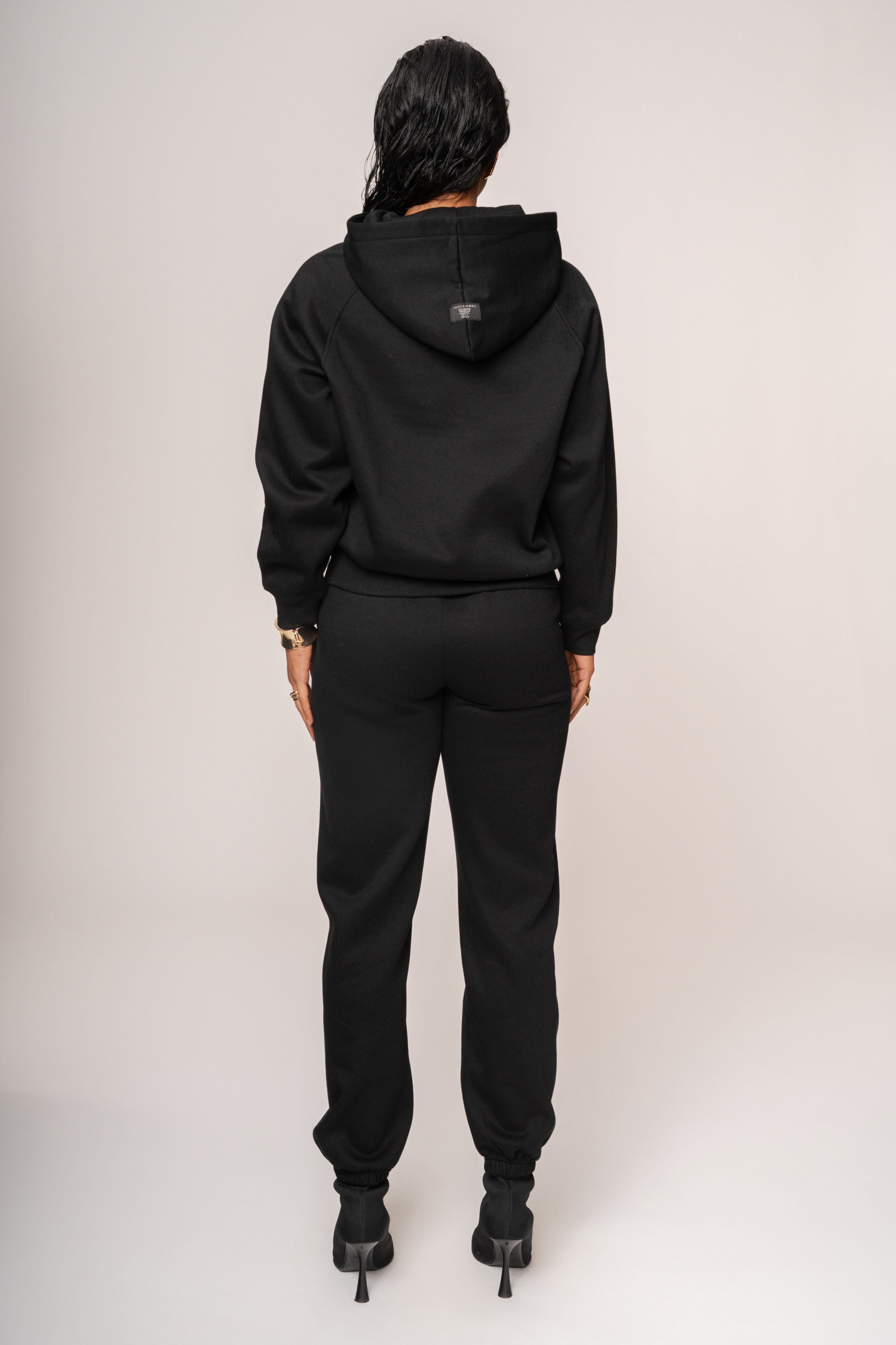 Black JLUXLABEL Logo Pullover Hoodie