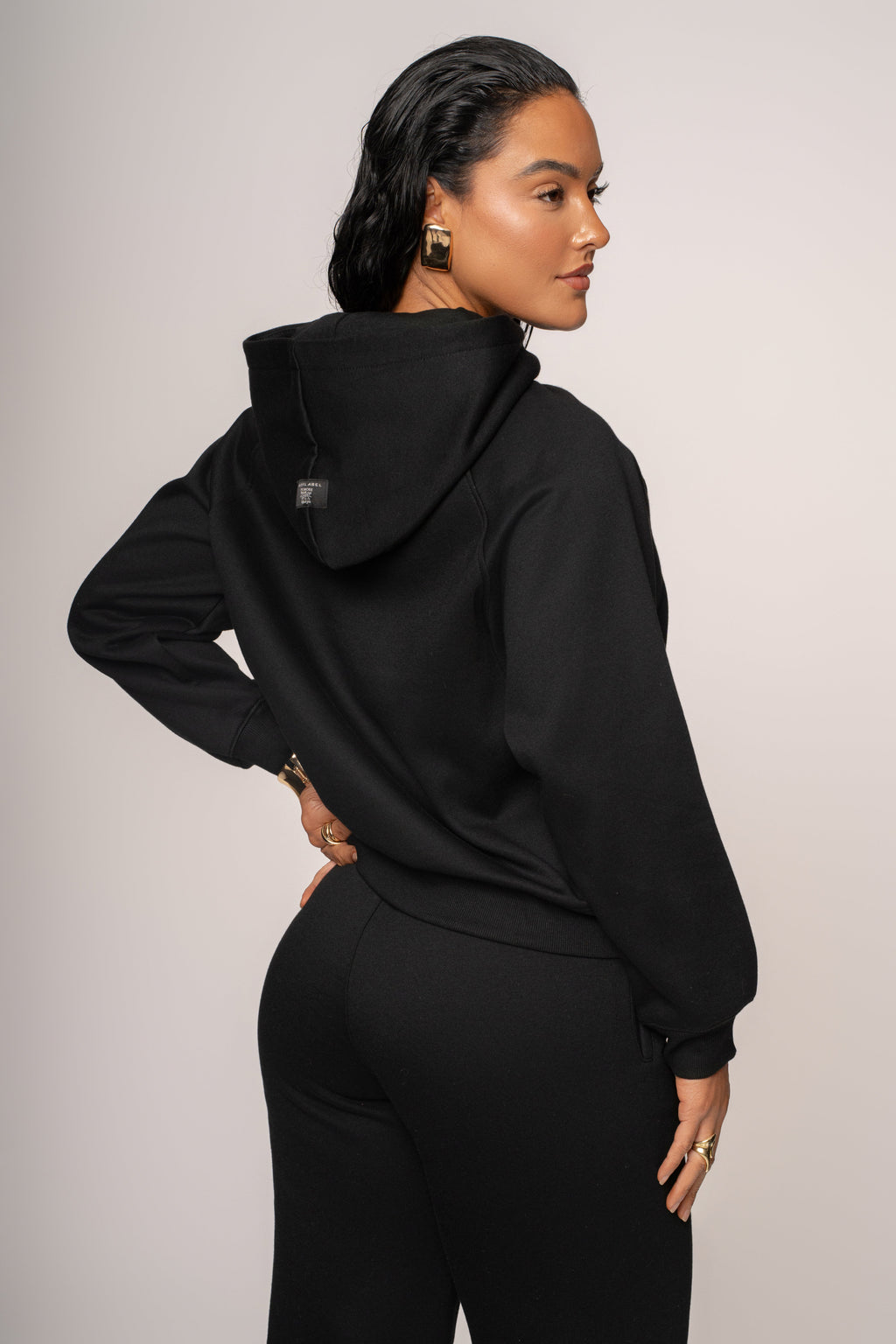 Black JLUXLABEL Logo Pullover Hoodie