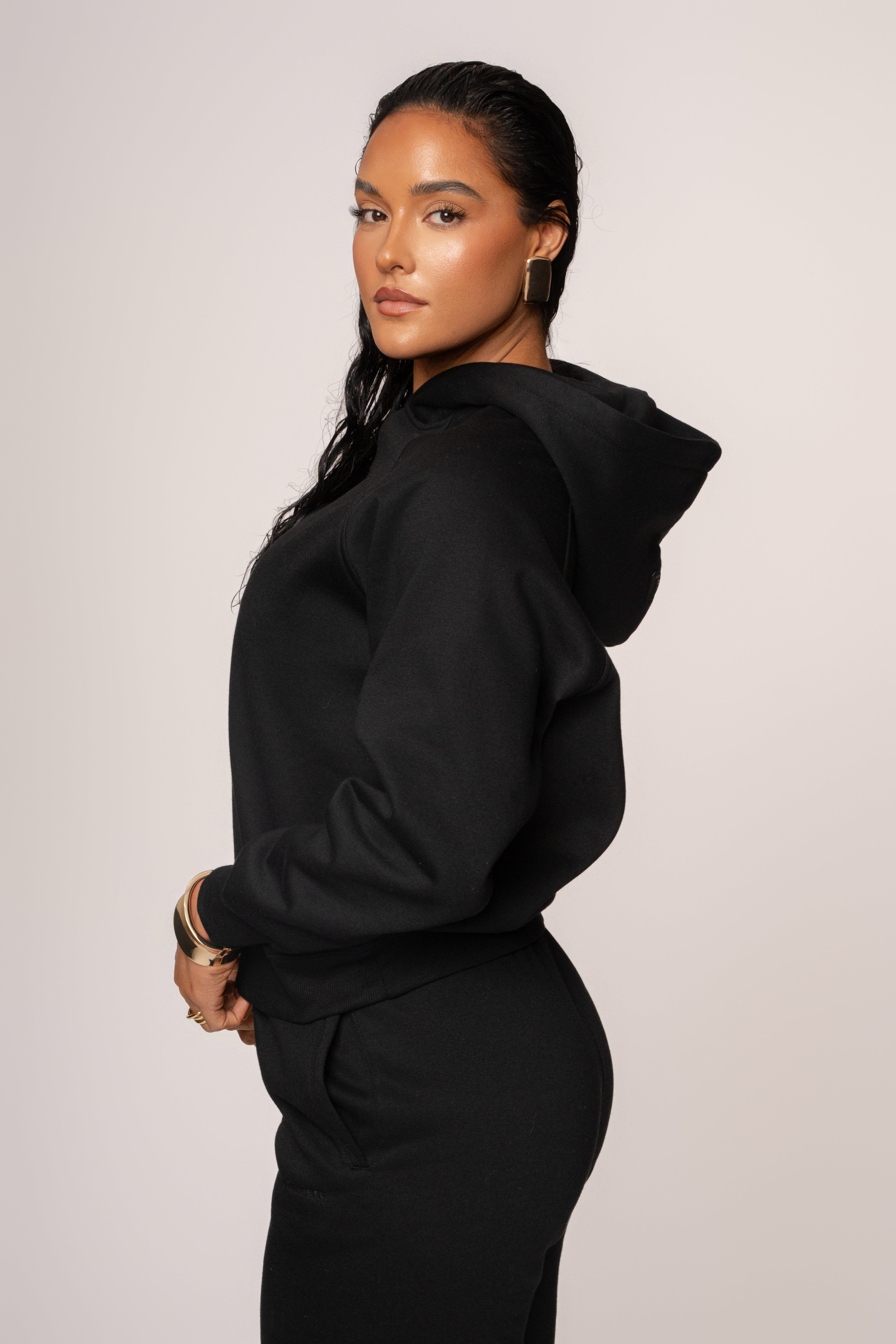 Black JLUXLABEL Logo Pullover Hoodie