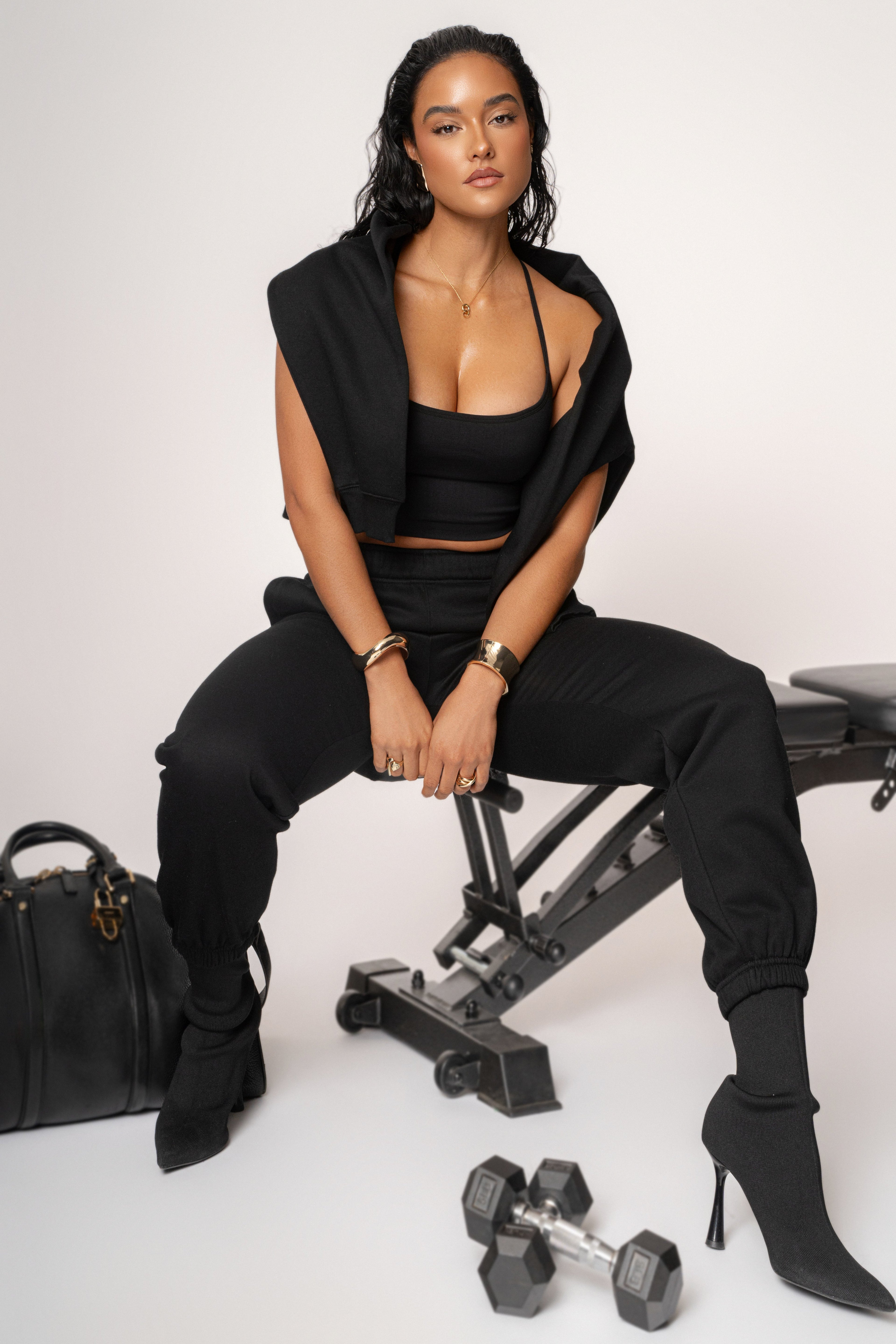 Black JLUXLABEL Logo Sweatpants