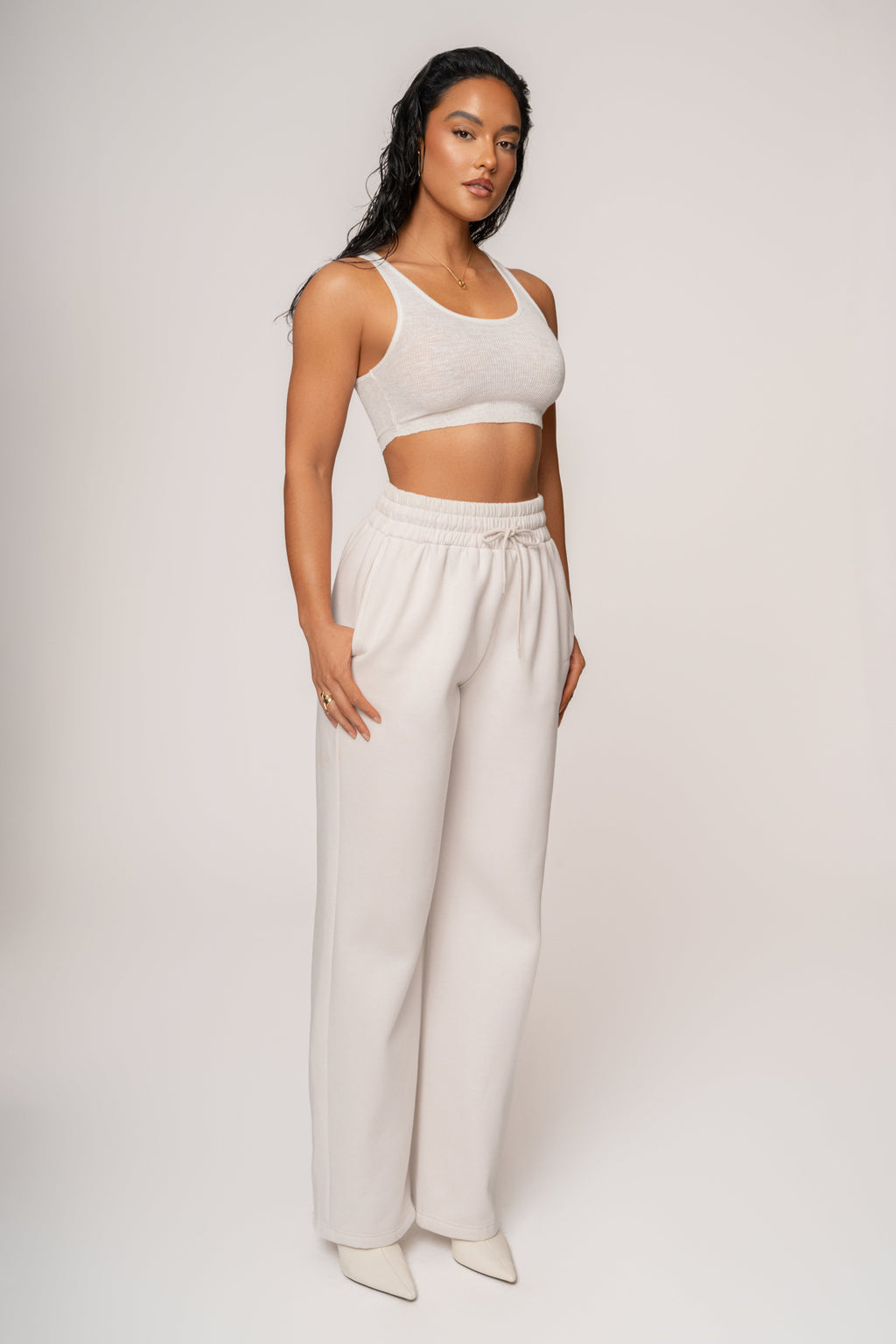Bone JLUXLABEL Logo Fleece Pants