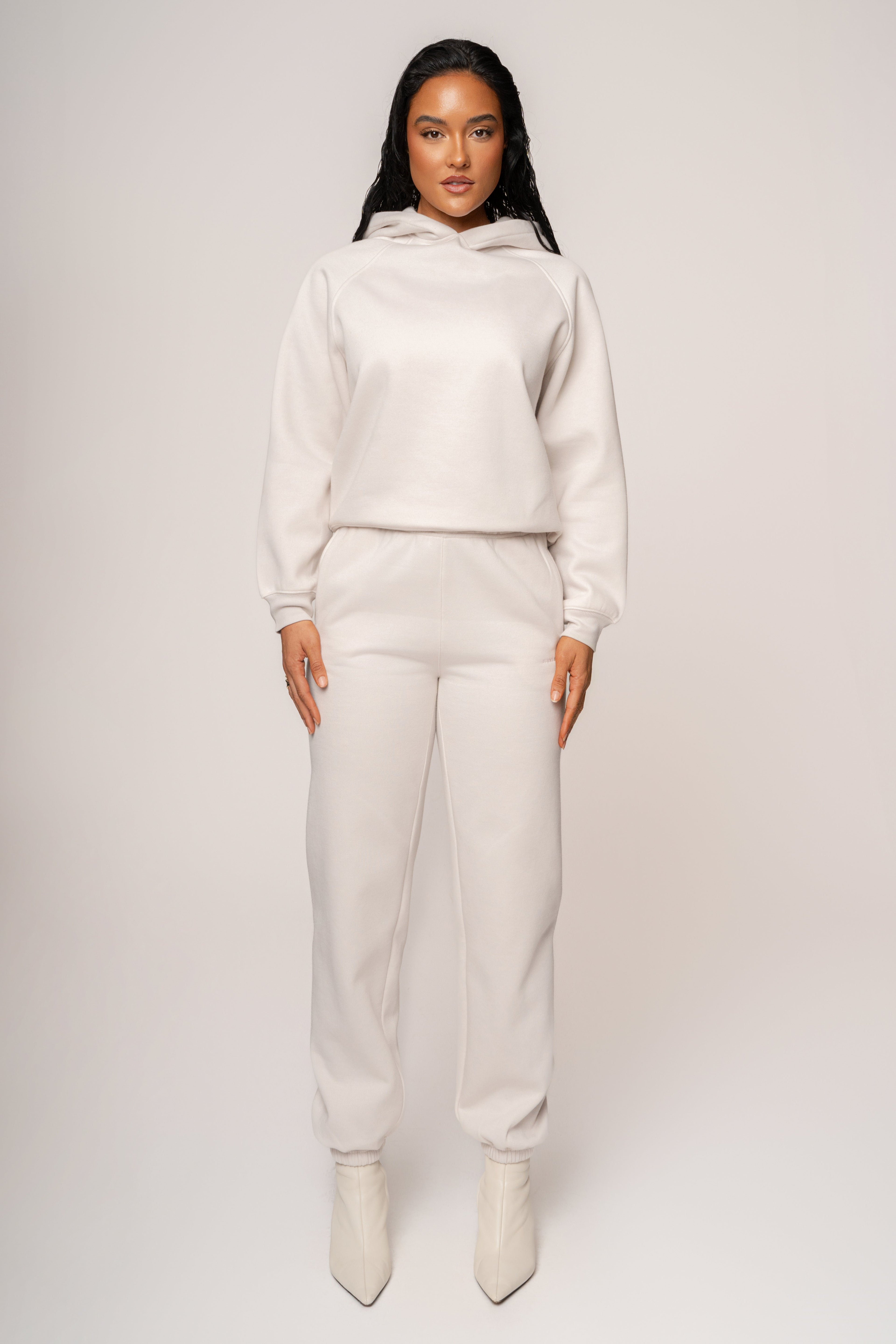 Bone JLUXLABEL Logo Pullover Hoodie