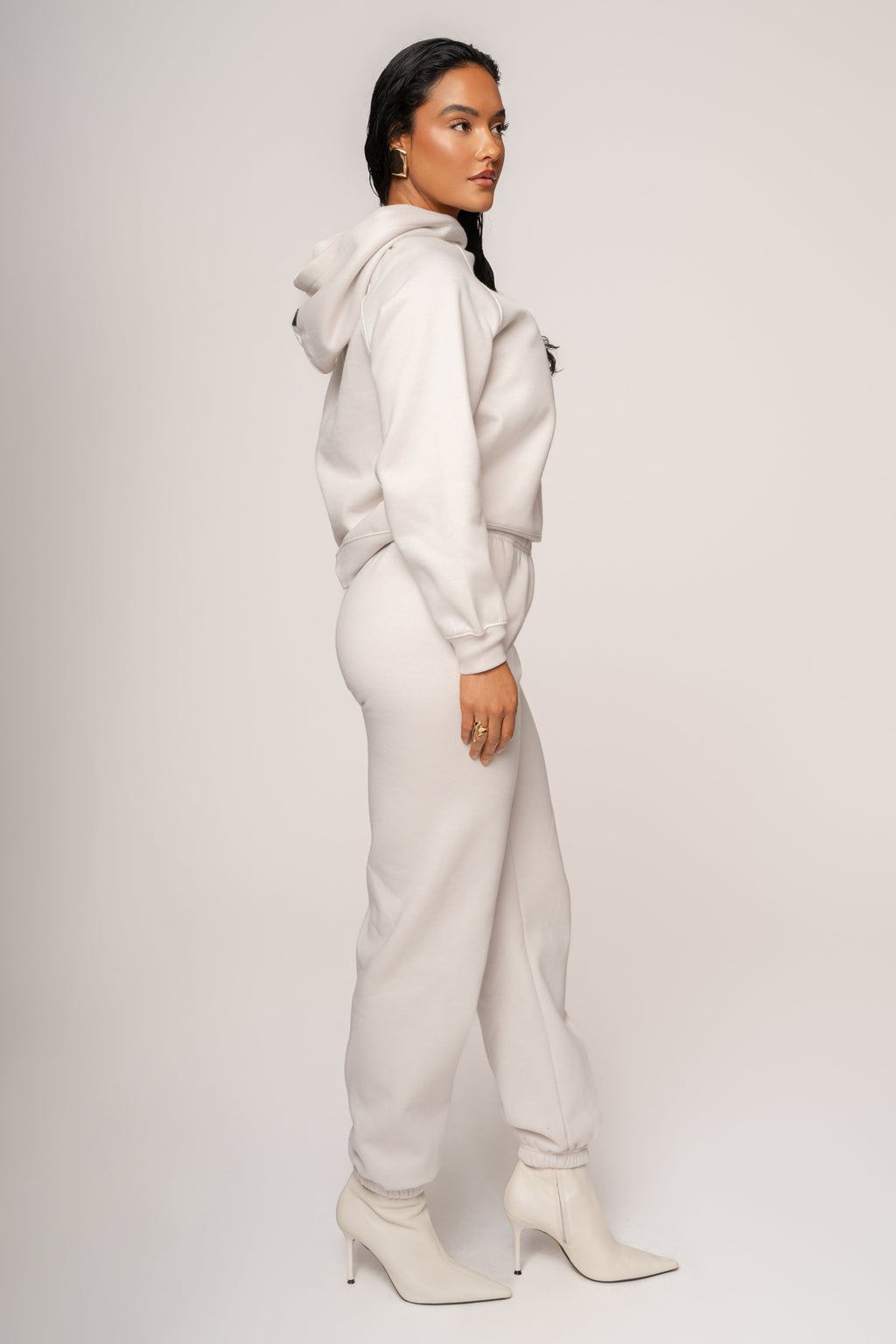 Bone JLUXLABEL Logo Pullover Hoodie