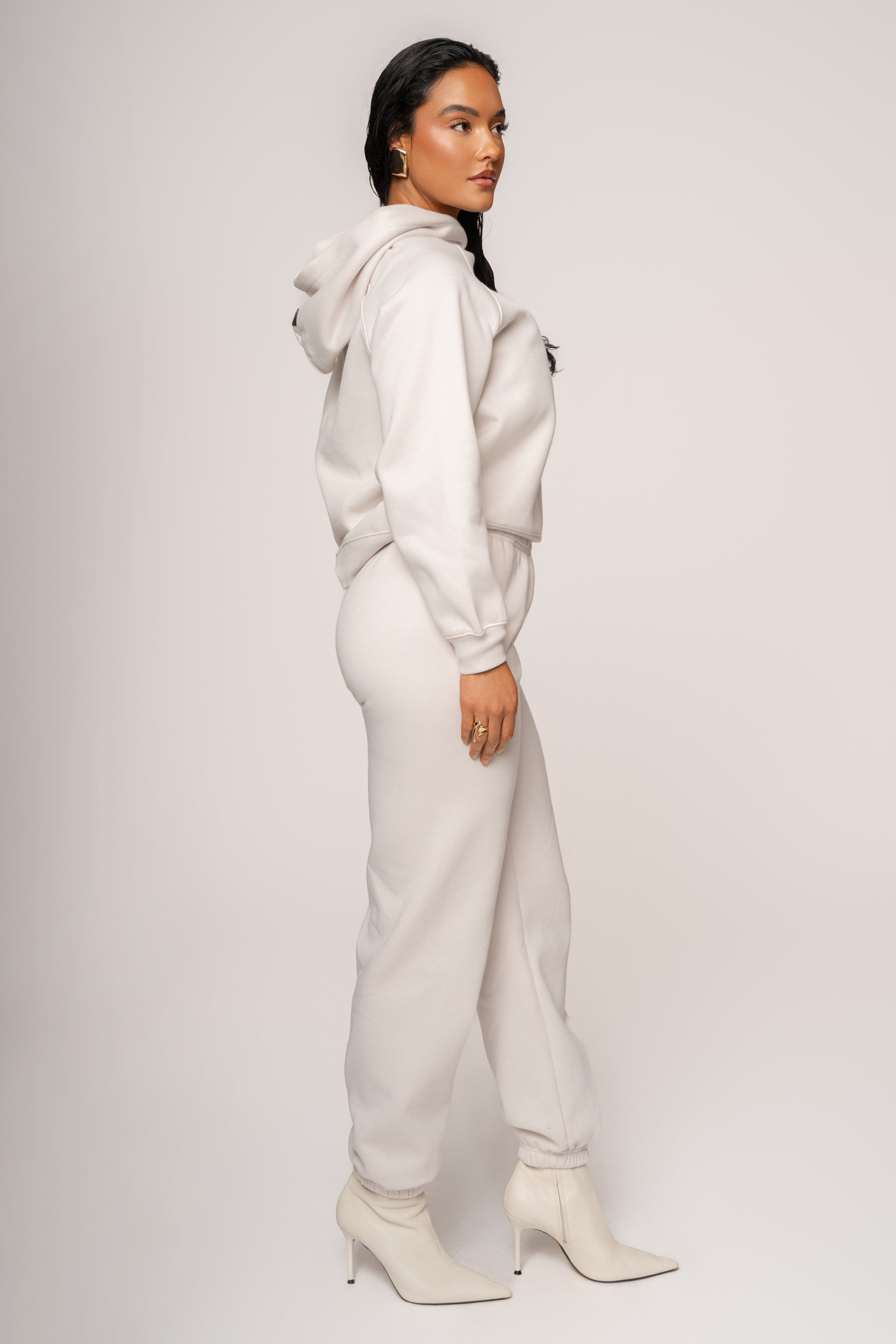 Bone JLUXLABEL Logo Pullover Hoodie