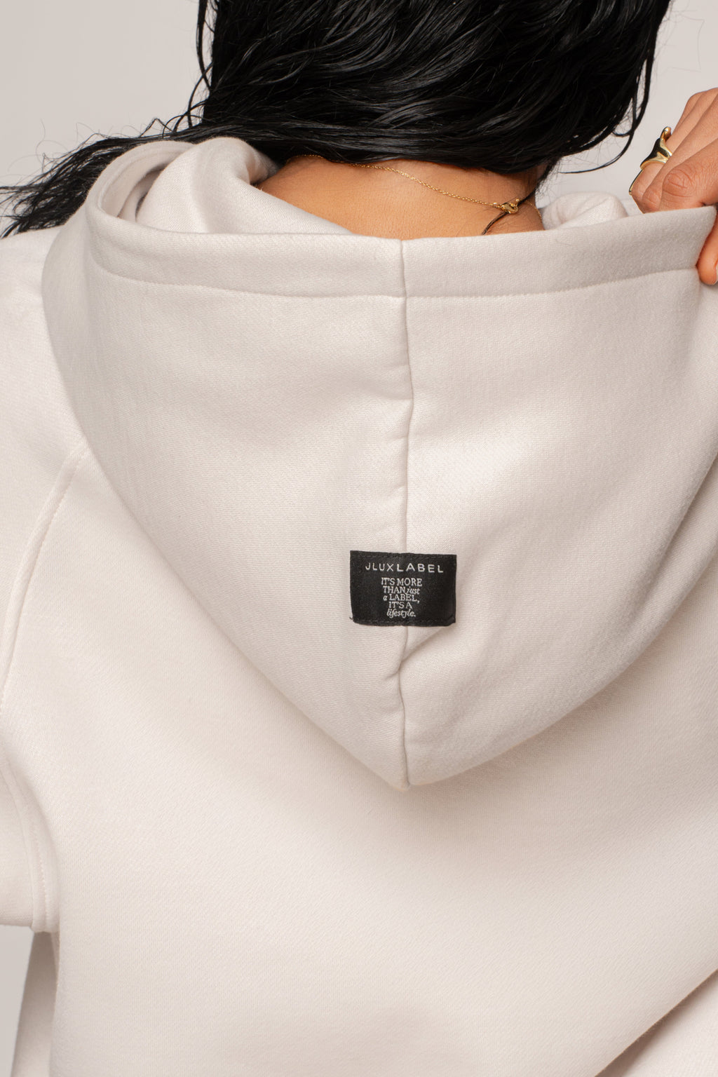 Bone JLUXLABEL Logo Pullover Hoodie