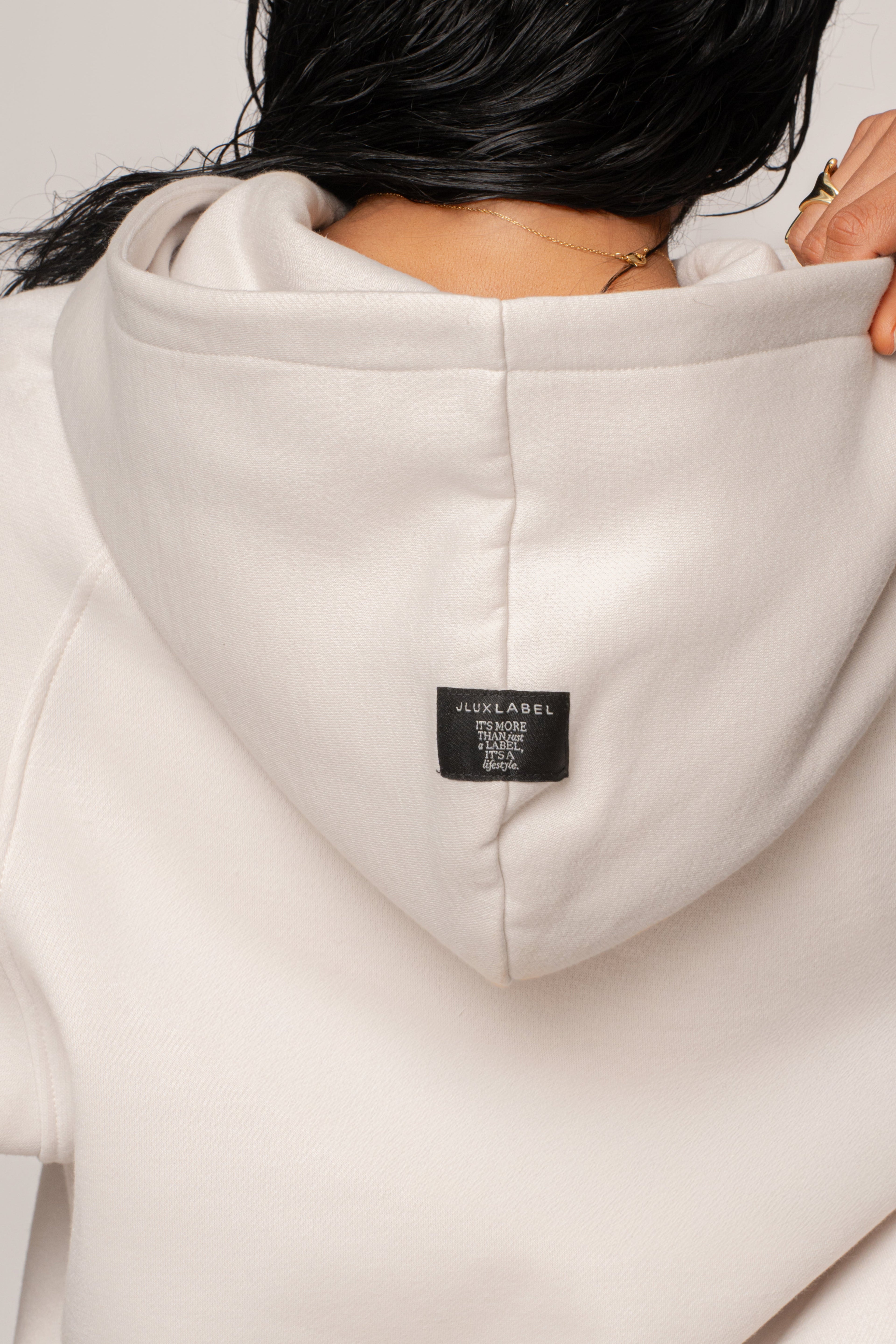 Bone JLUXLABEL Logo Pullover Hoodie
