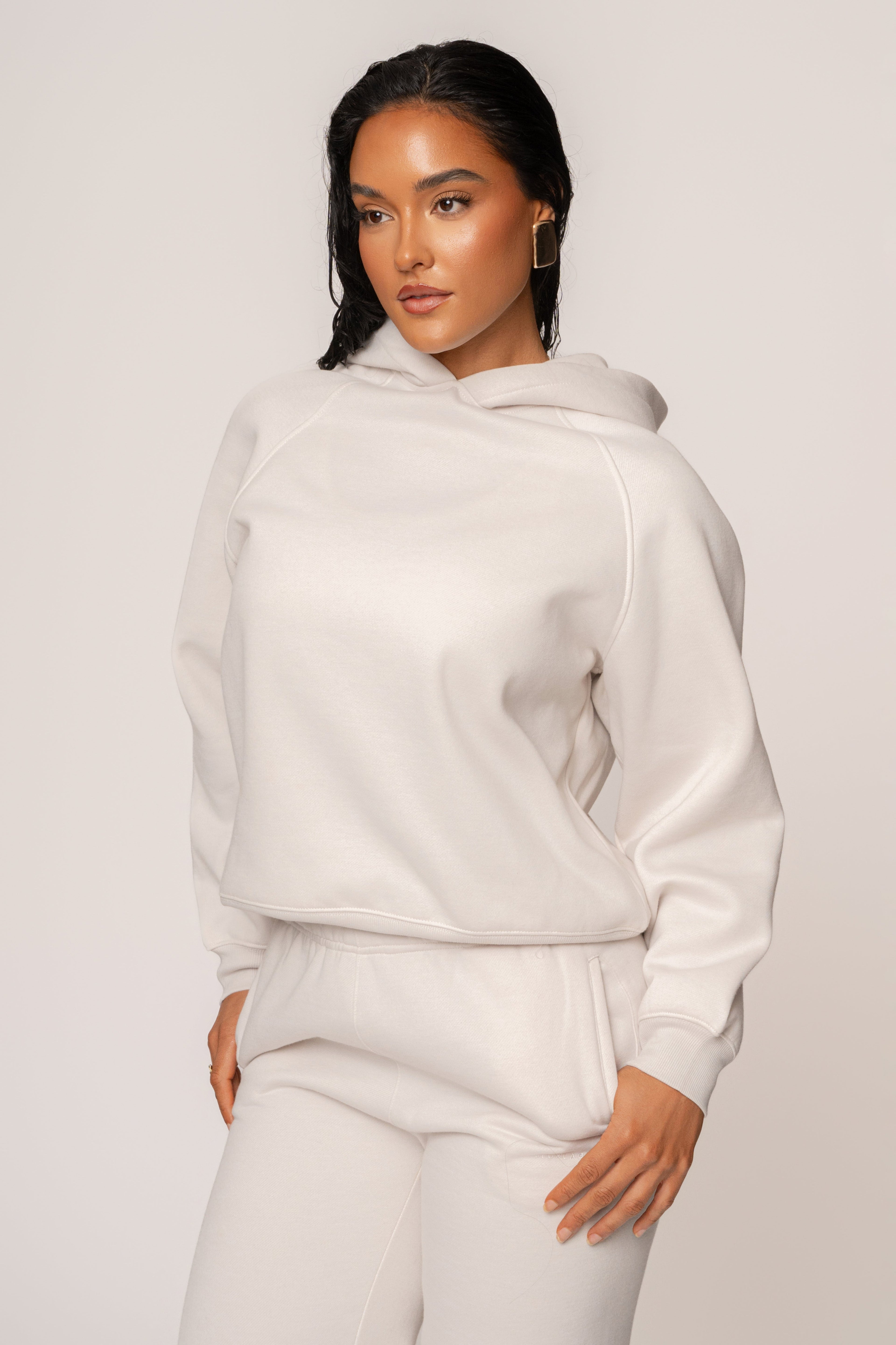 Bone JLUXLABEL Logo Pullover Hoodie