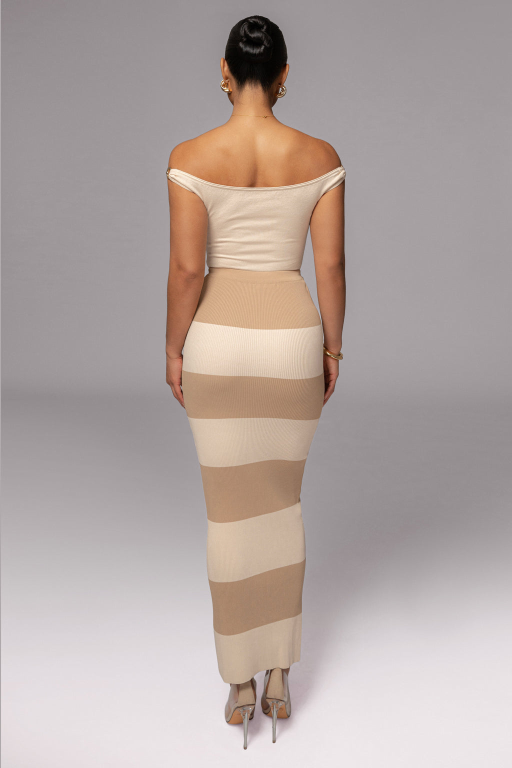 Ivory/Beige Jaide Maxi Knit Skirt