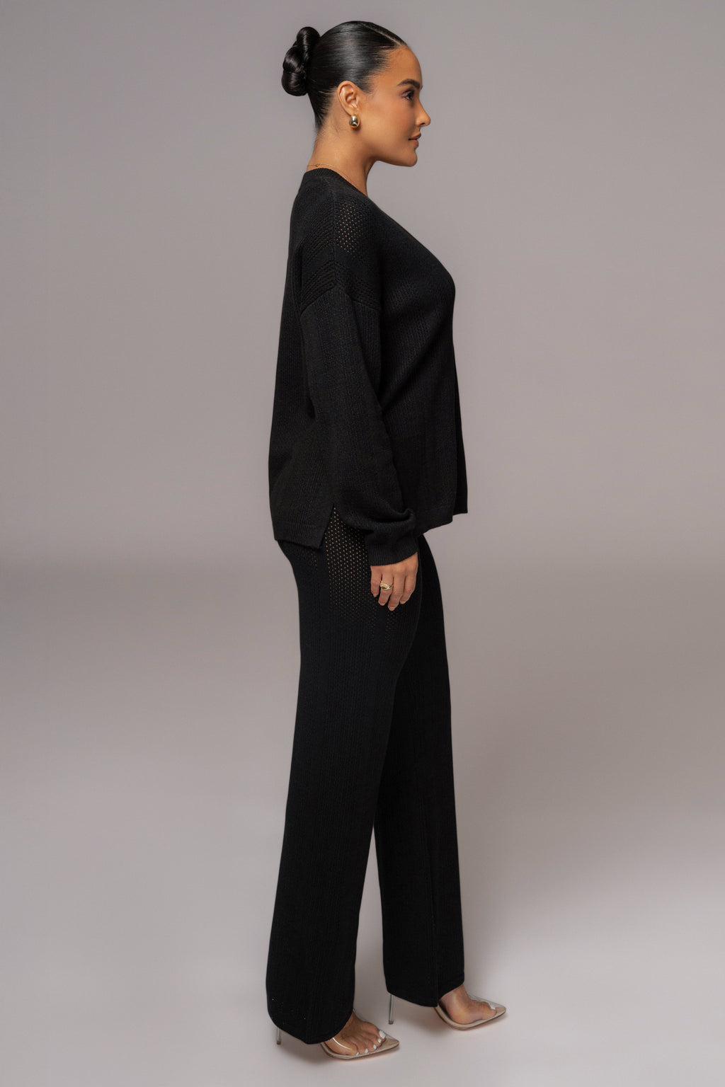 Black Fortuna Sweater Knit Pants