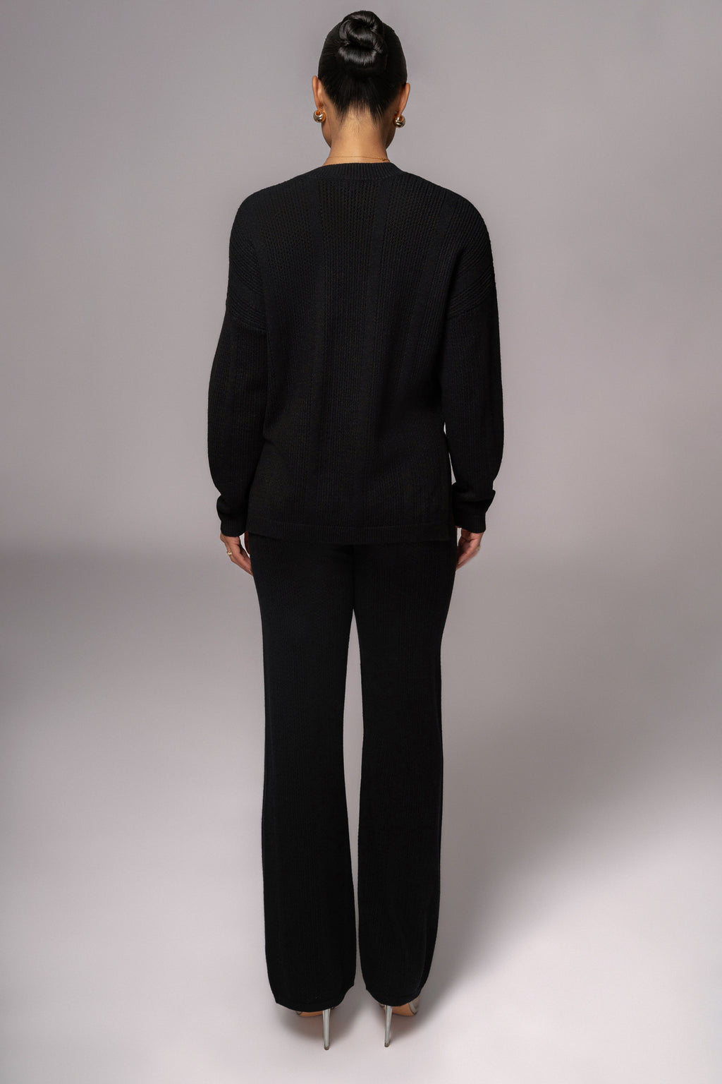 Black Fortuna Sweater Knit Pants