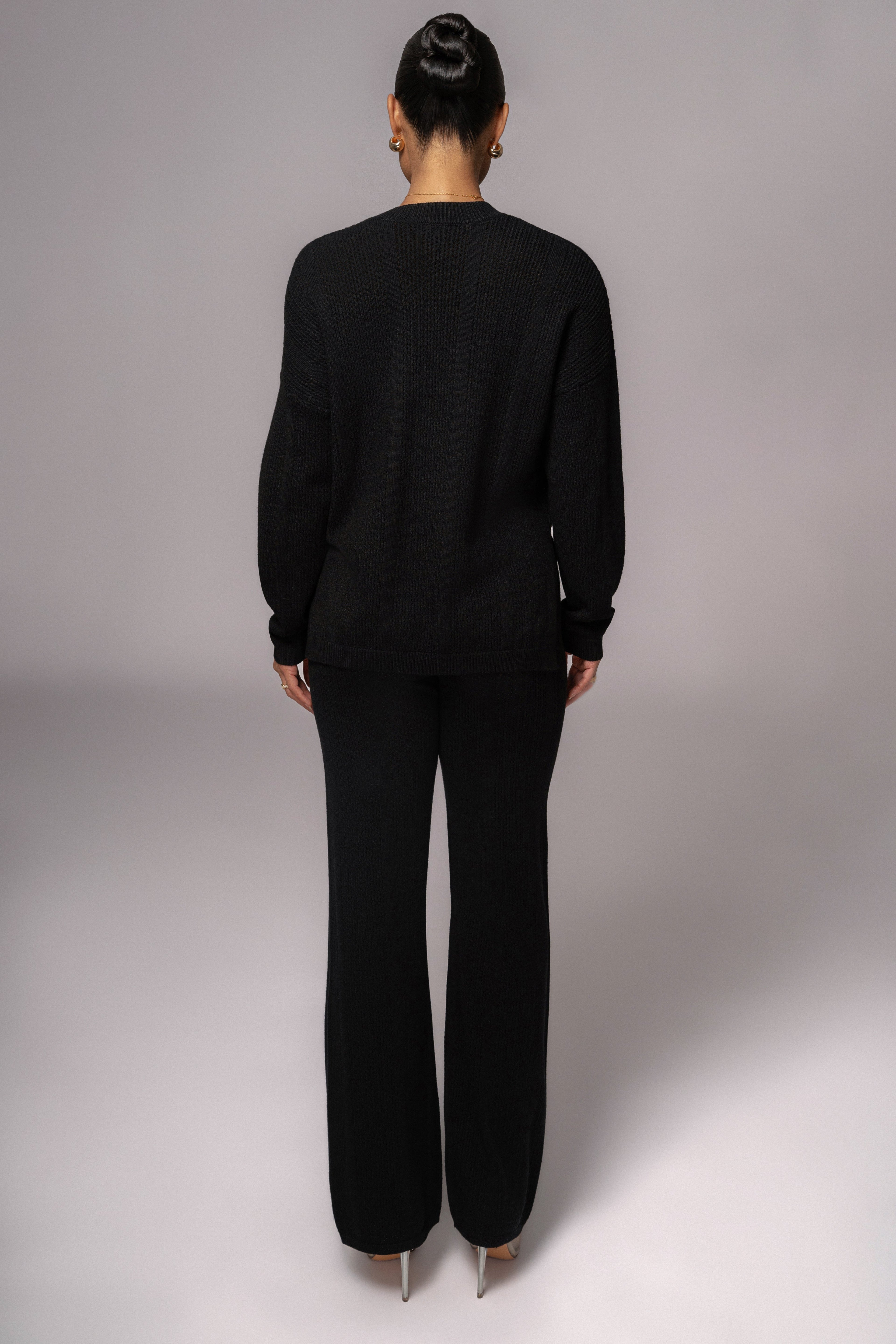Black Fortuna Sweater Knit Pants