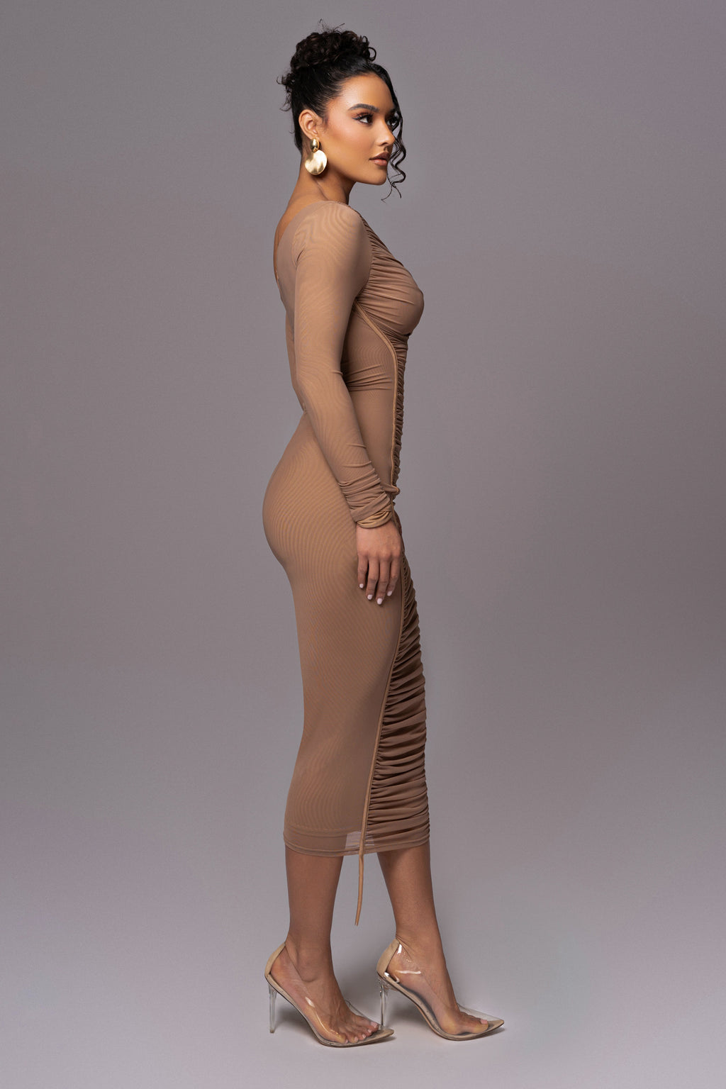 Beige Monika Midi Dress
