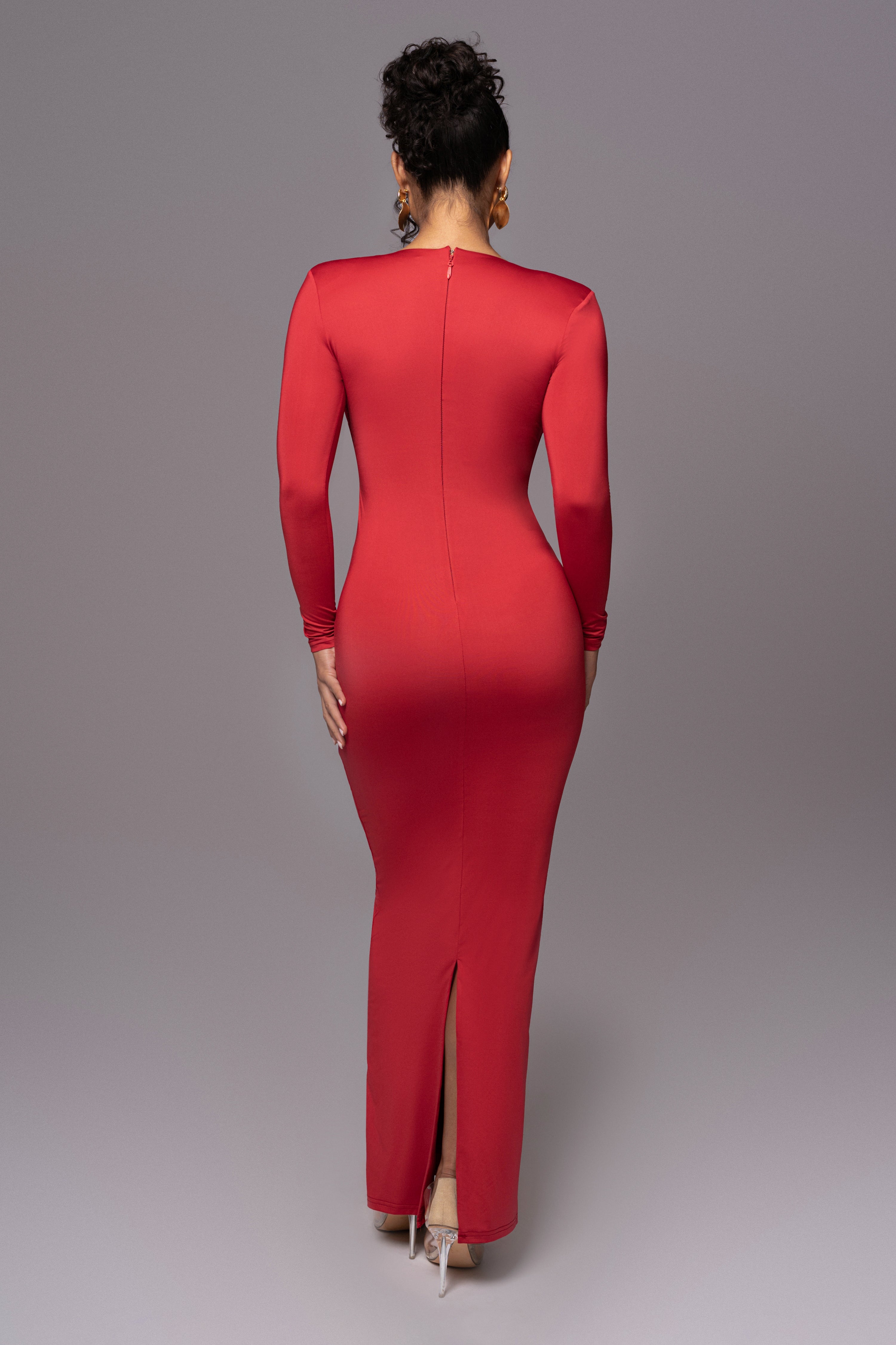 Red Rowan Plunge Maxi Dress