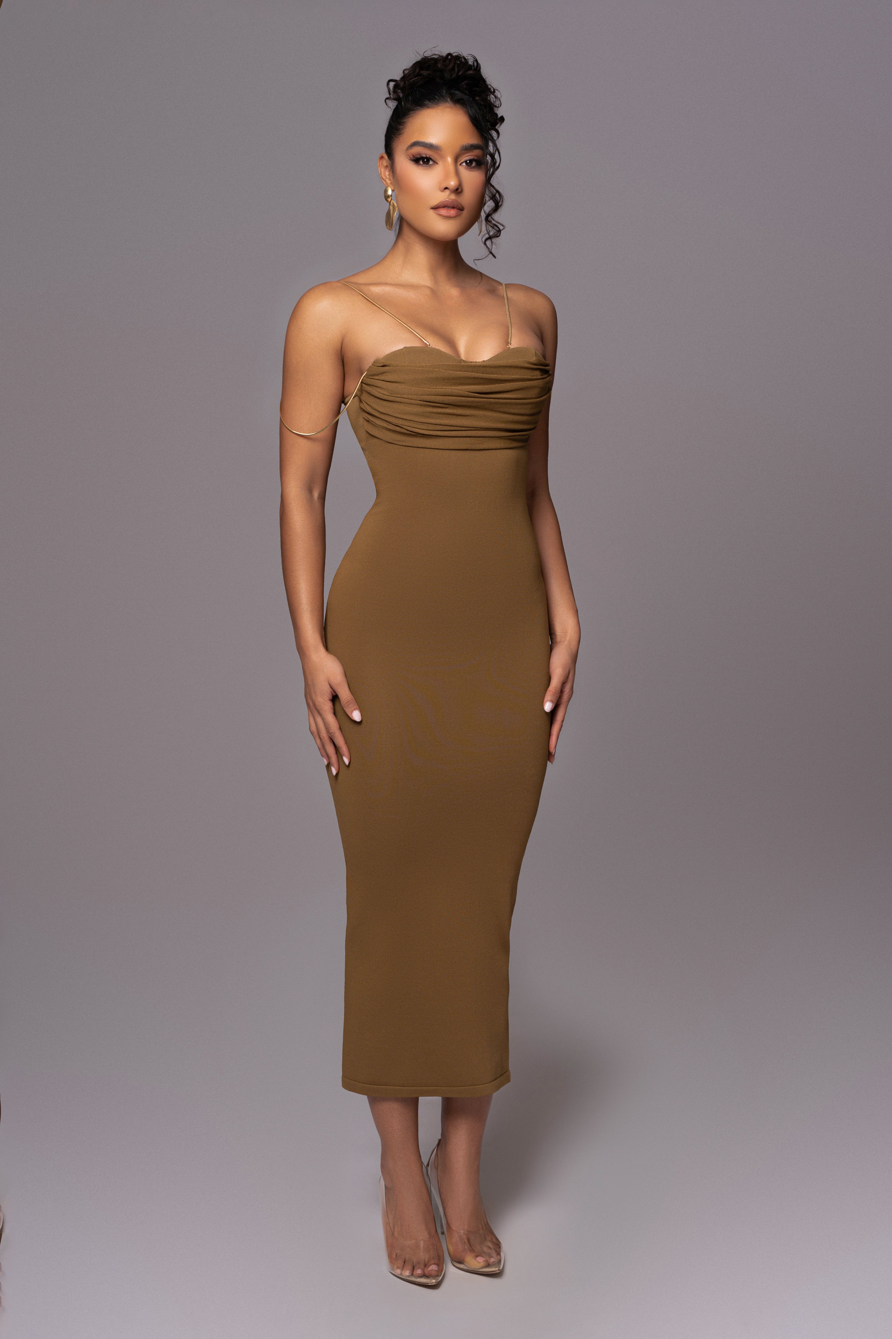 Olive La Lune Drape Midi Dress