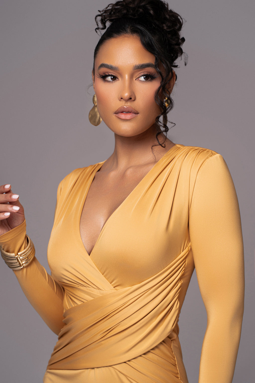 Yellow Rowan Plunge Maxi Dress