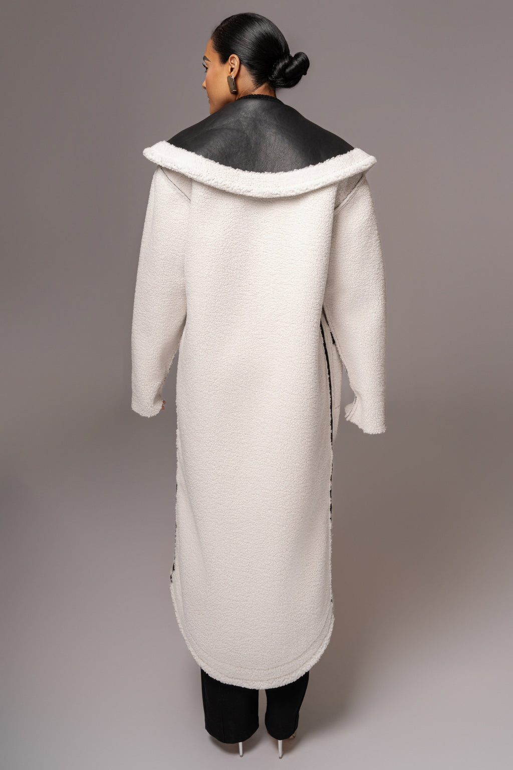 Black Jaida Reversible Teddy Coat