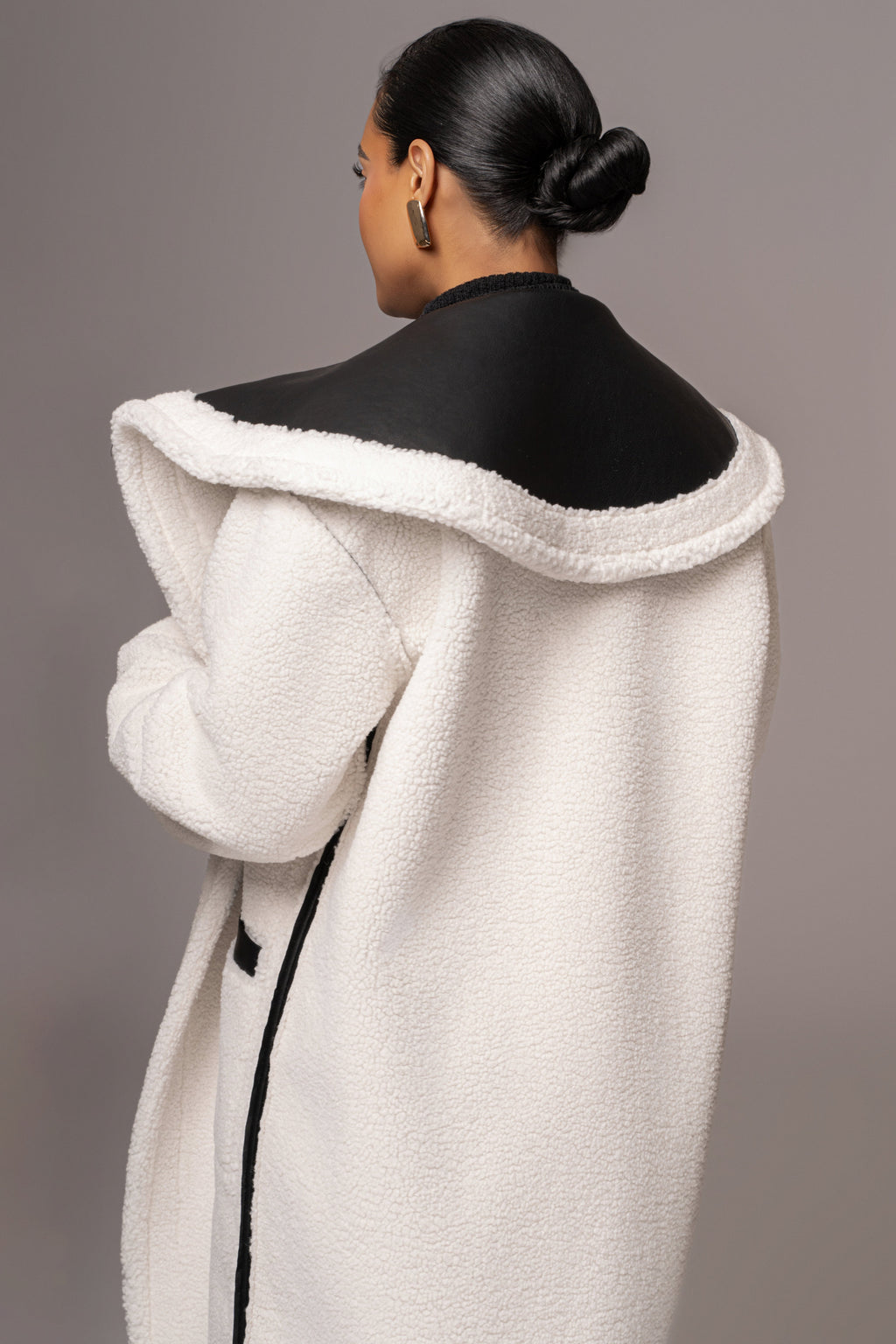Black Jaida Reversible Teddy Coat