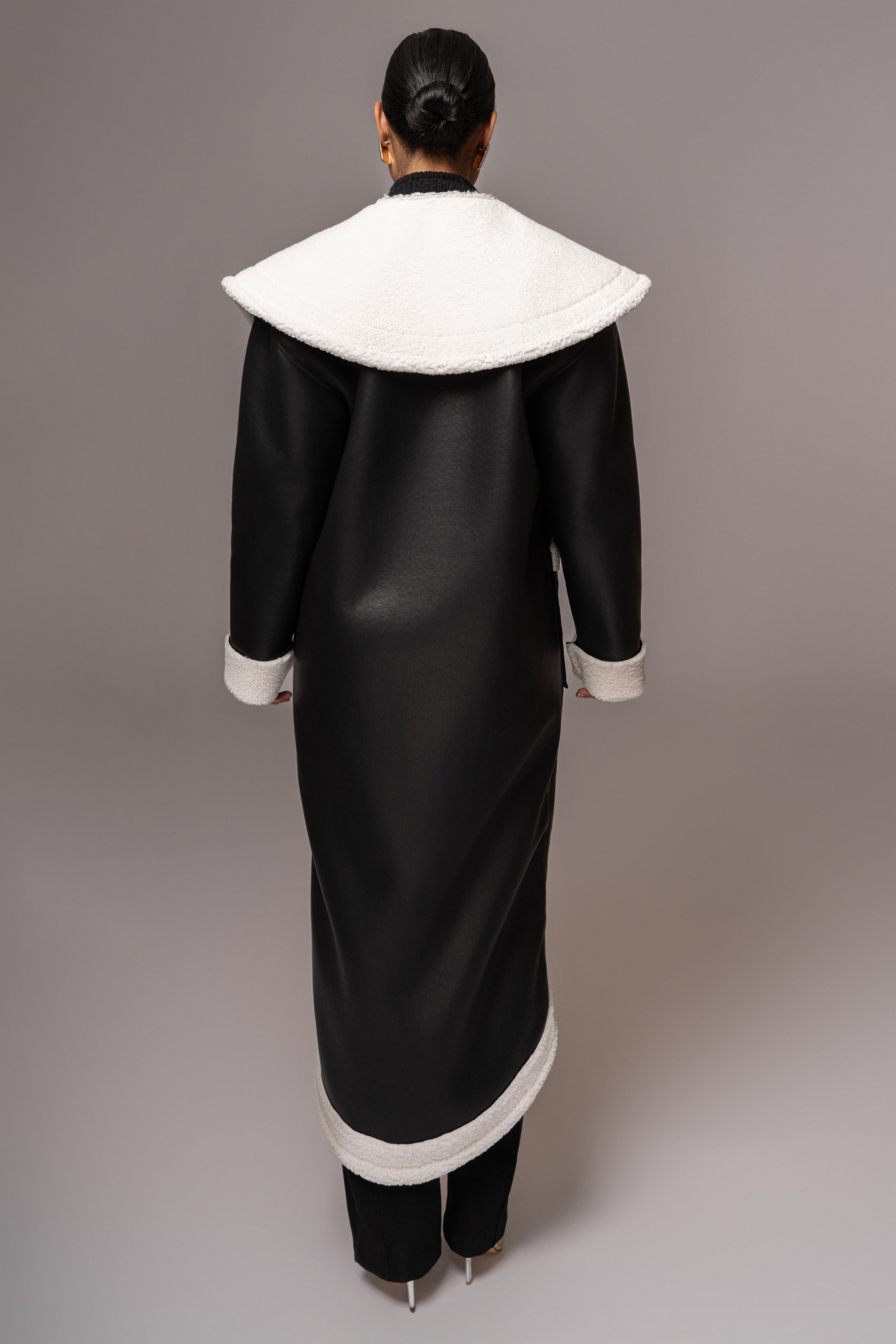 Black Jaida Reversible Teddy Coat