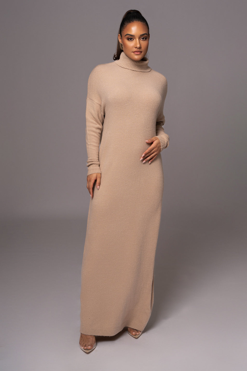 Beige Hartley Knit Maxi Dress