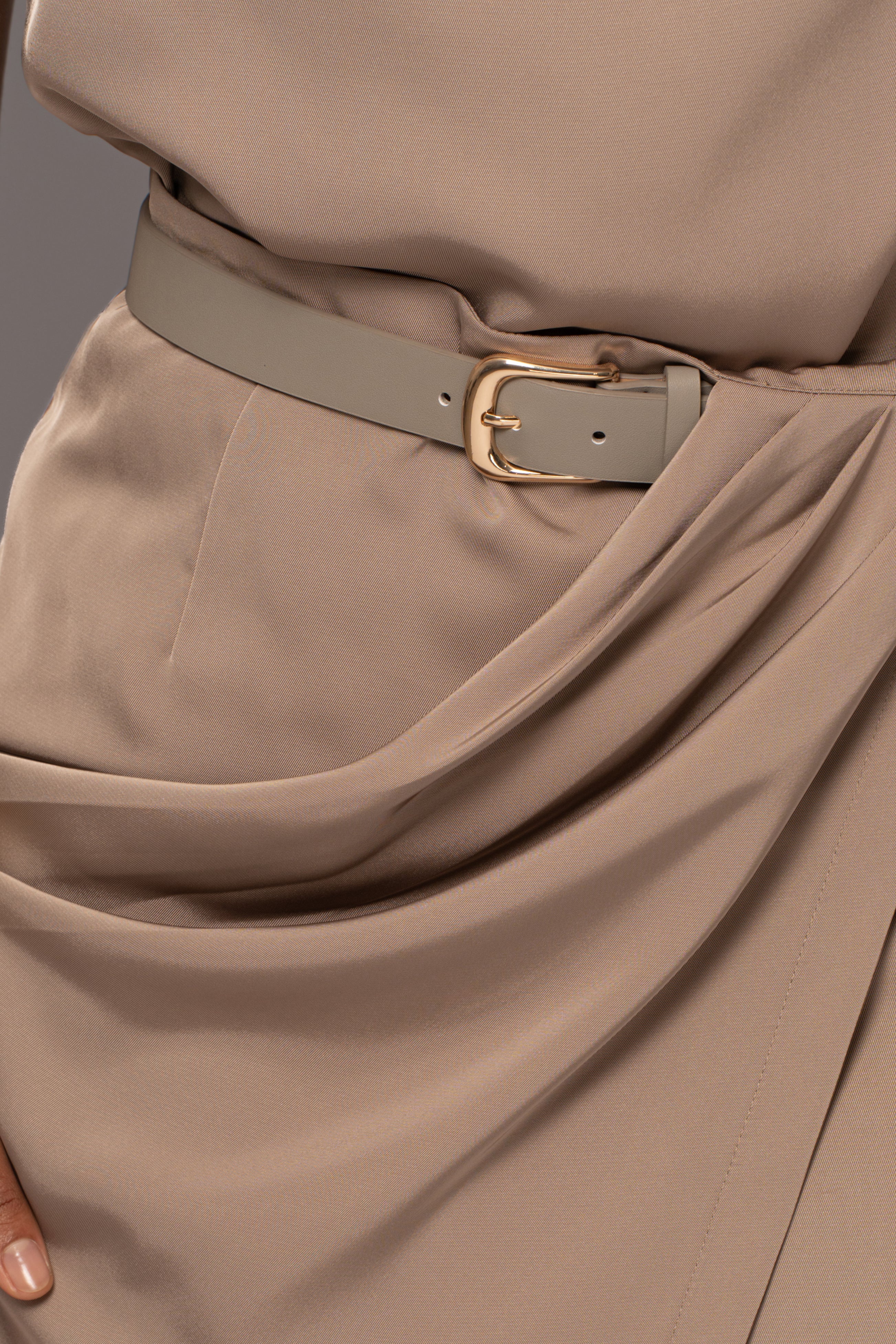 Beige Jamila Drape Skirt