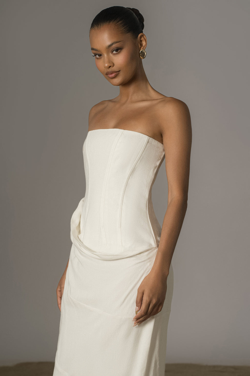 Ivory Journey Linen Maxi Dress